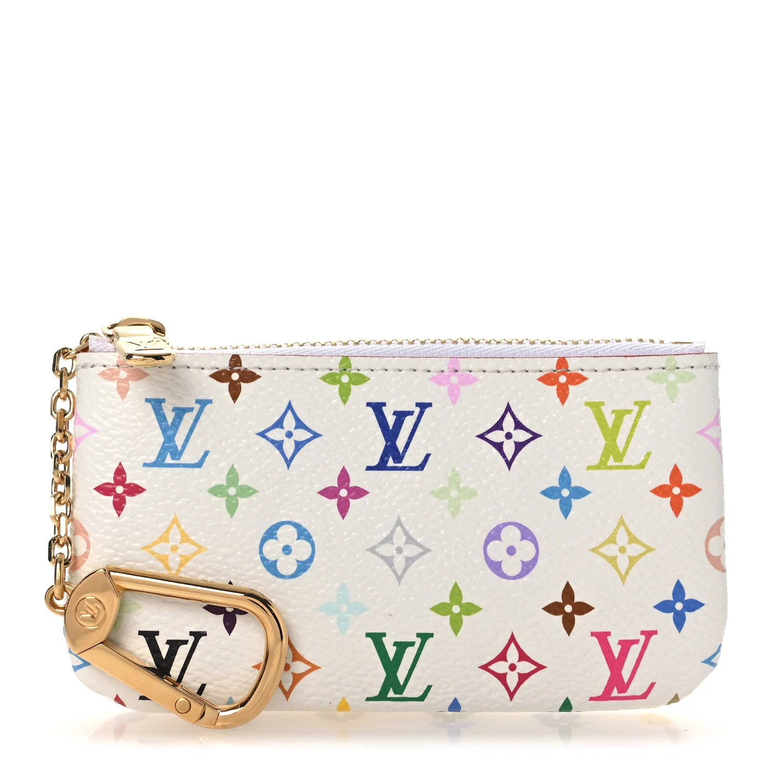 LV X TM Monogram Multicolor Key Pouch White - Image 3