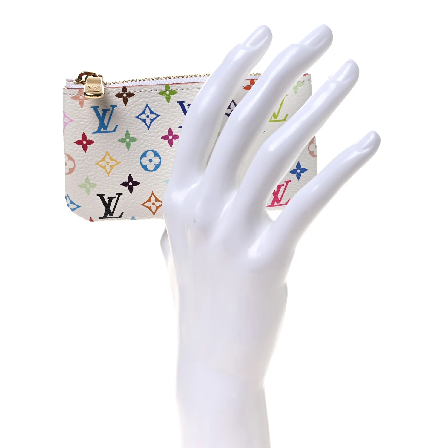 LV X TM Monogram Multicolor Key Pouch White - Image 2