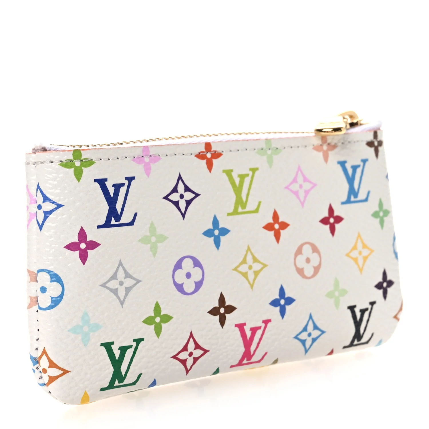 LV X TM Monogram Multicolor Key Pouch White - Image 4