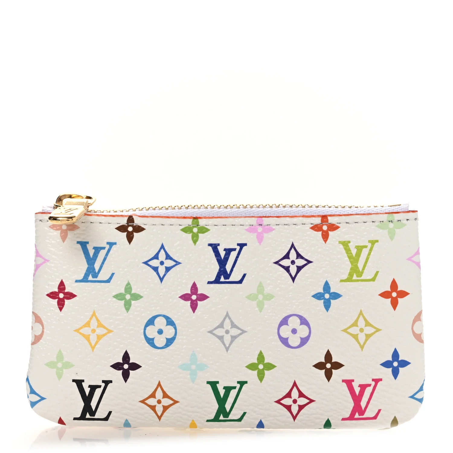 LV X TM Monogram Multicolor Key Pouch White