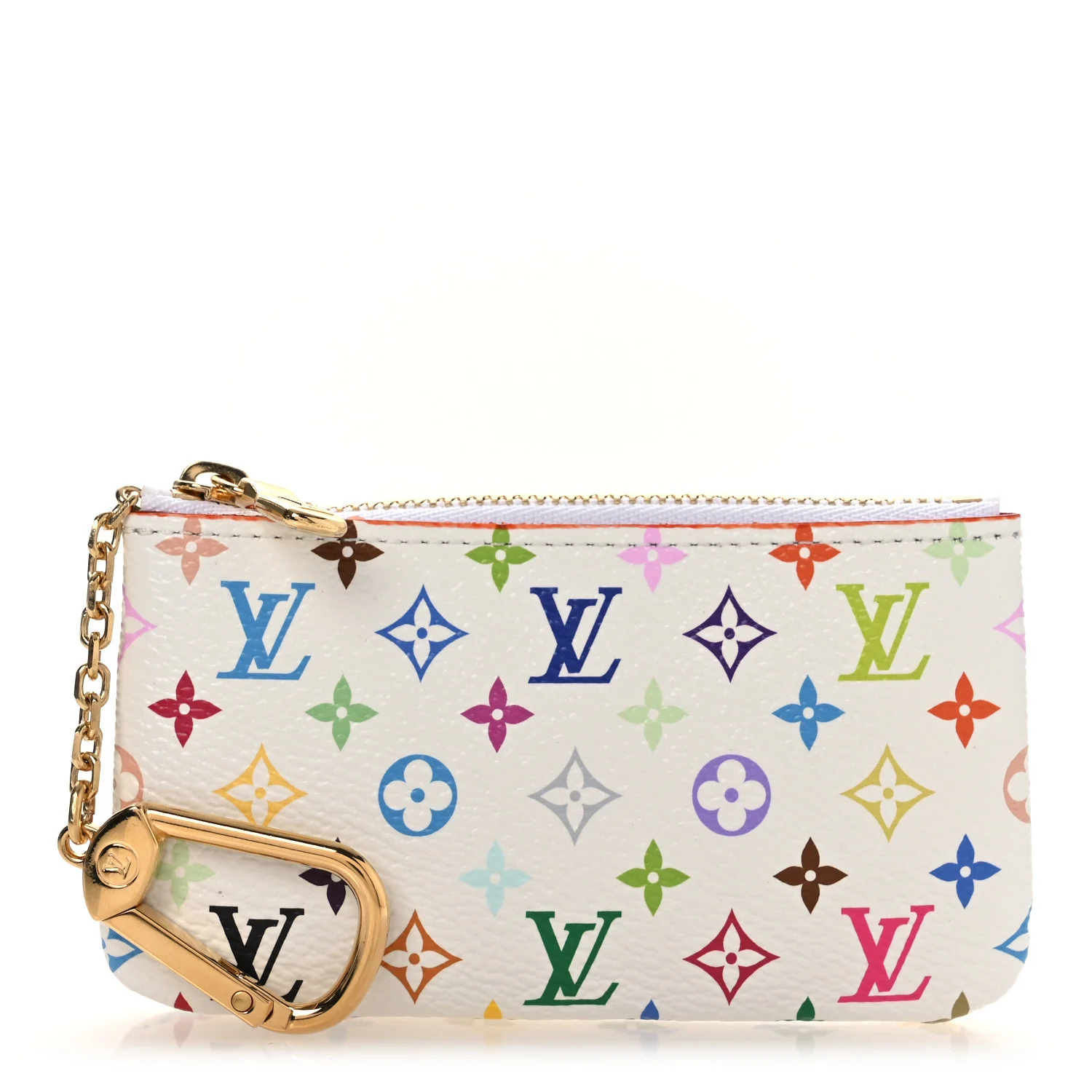LV X TM Monogram Multicolor Key Pouch White - Image 3