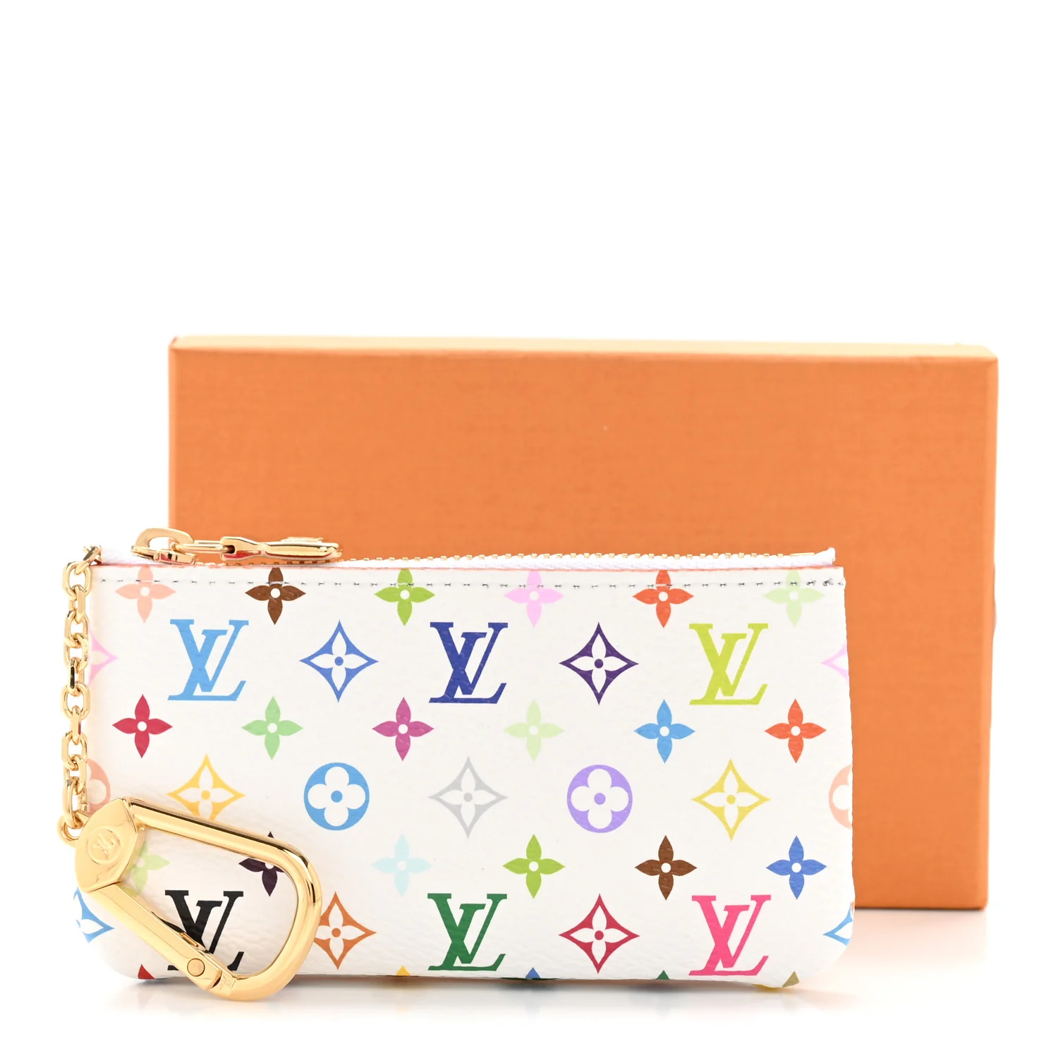 LV X TM Monogram Multicolor Key Pouch White - Image 15