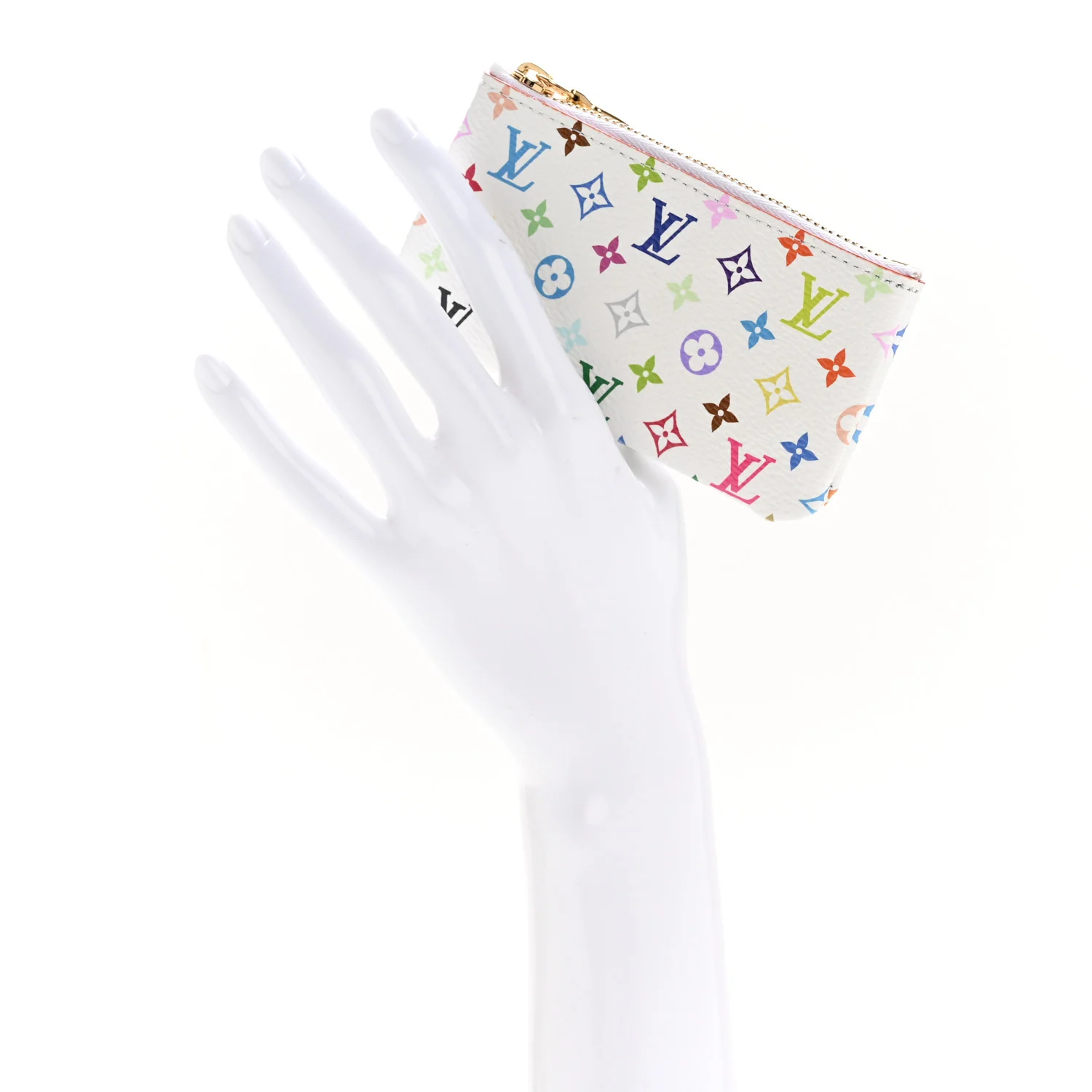 LV X TM Monogram Multicolor Key Pouch White - Image 4