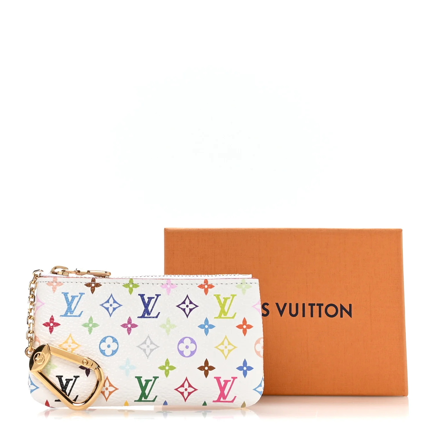 LV X TM Monogram Multicolor Key Pouch White - Image 7