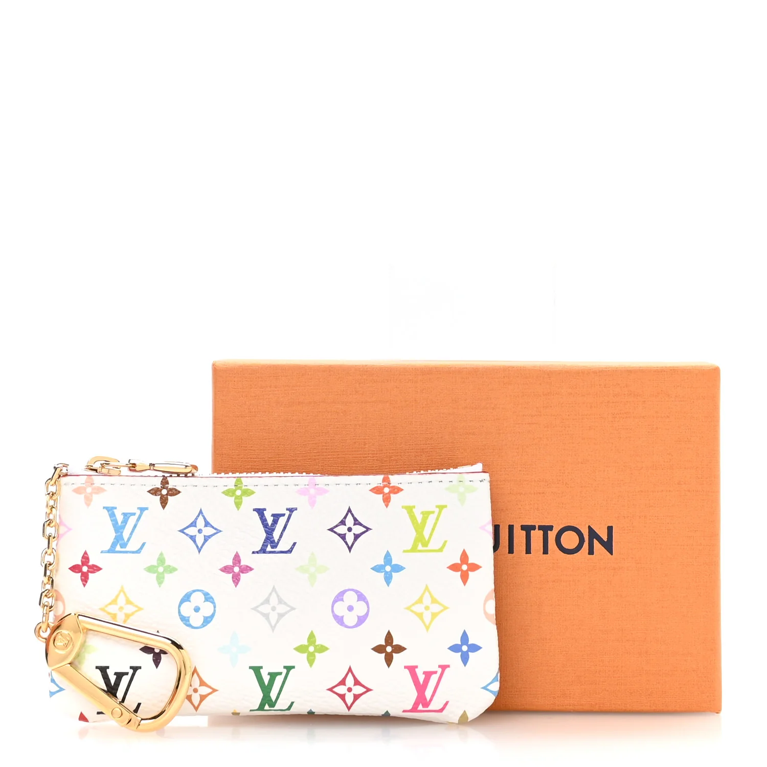 LV X TM Monogram Multicolor Key Pouch White - Image 8