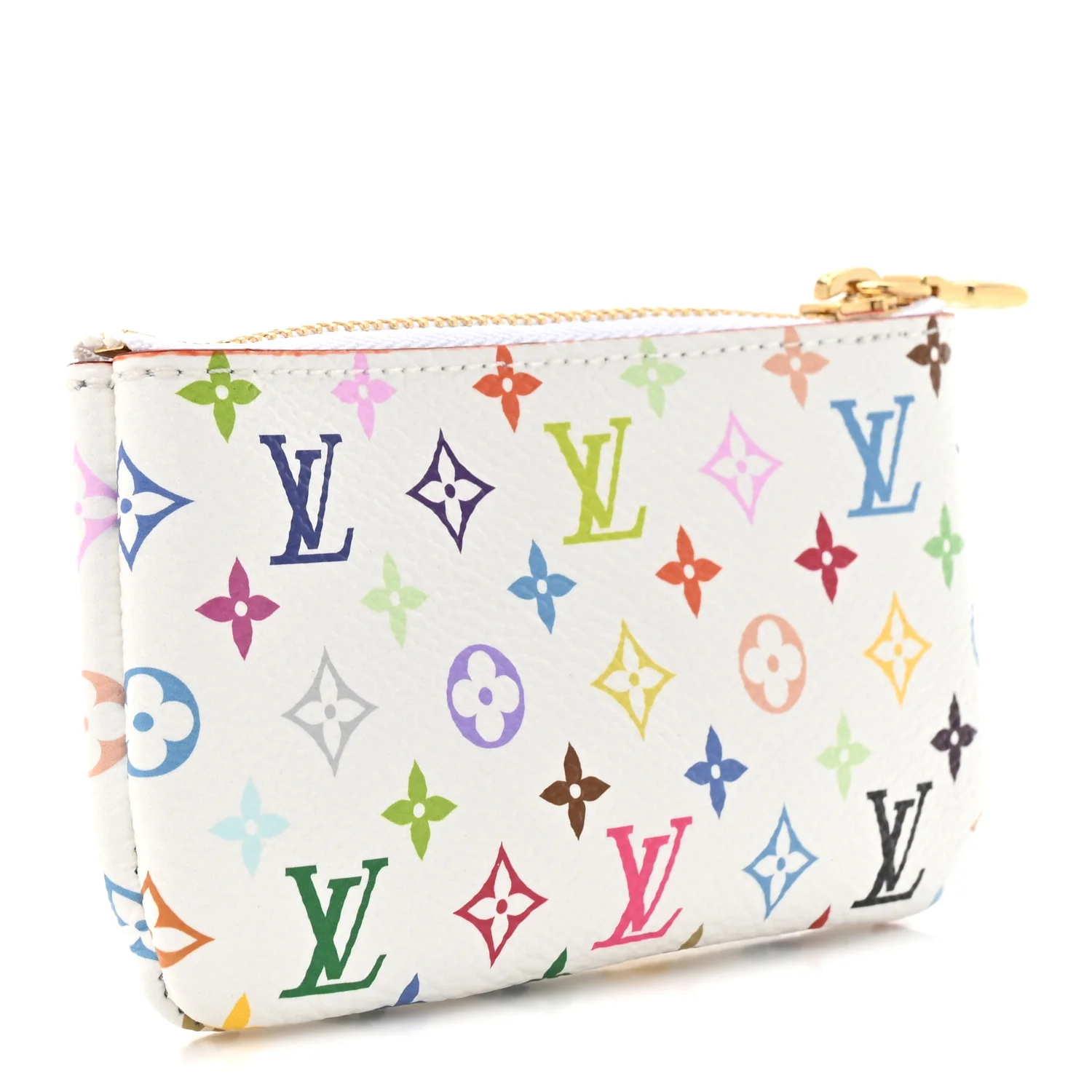 LV X TM Monogram Multicolor Key Pouch White - Image 3