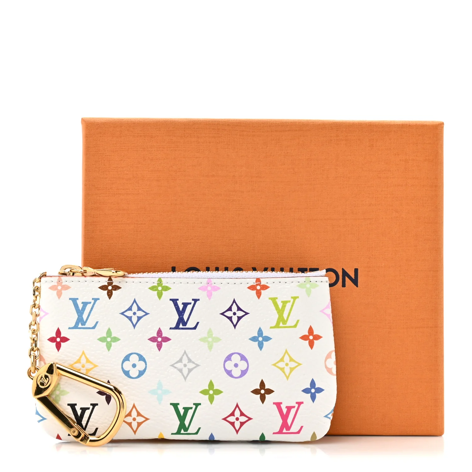 LV X TM Monogram Multicolor Key Pouch White - Image 7