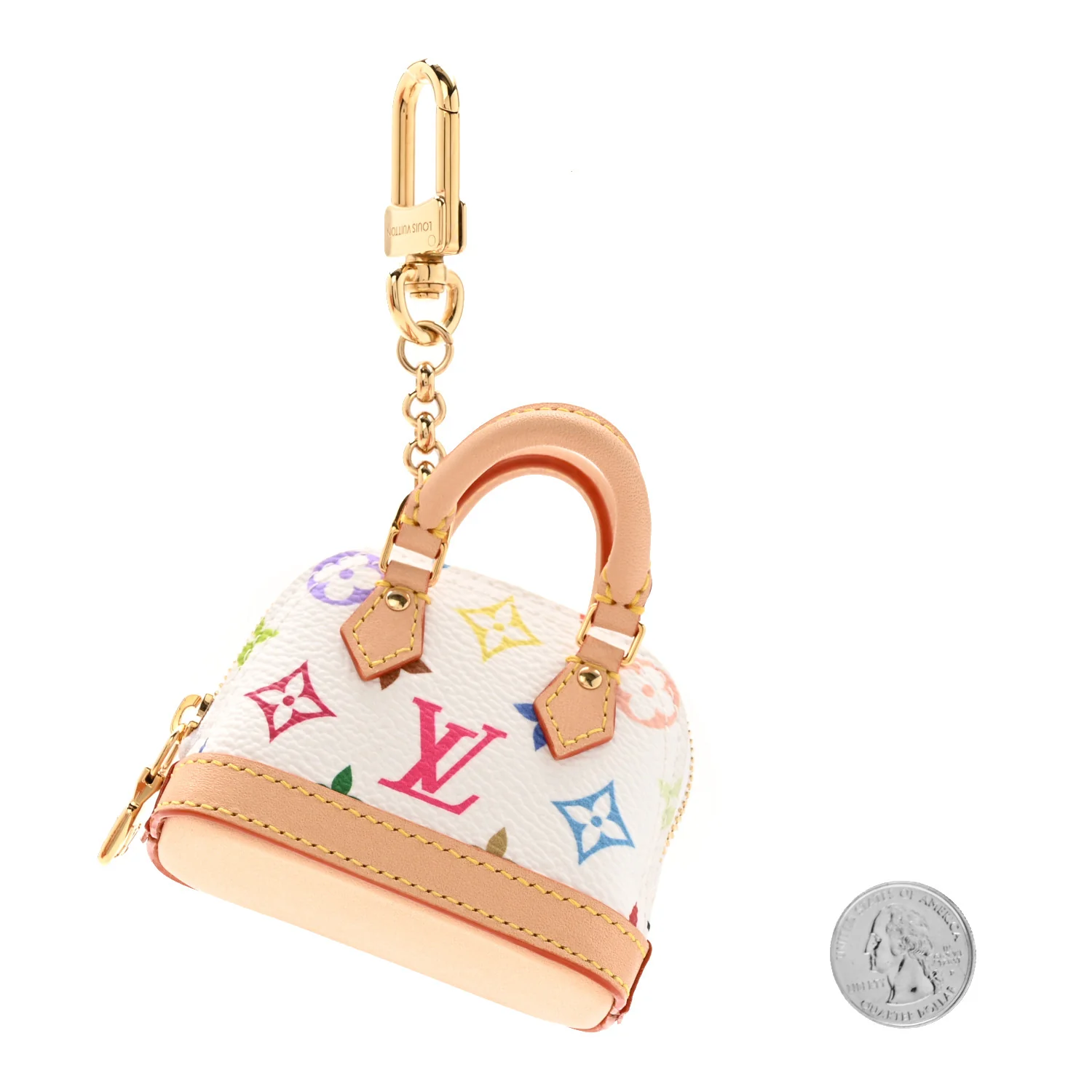 LV x TM Monogram Multicolor Micro Alma Bag Charm White - Image 2