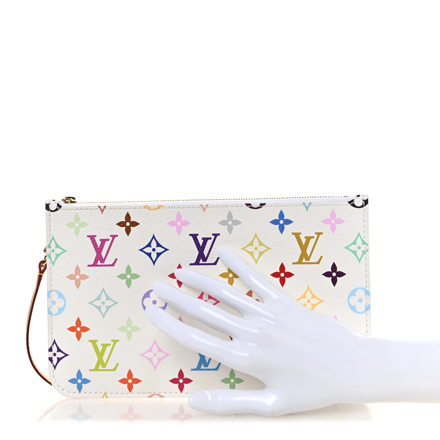 LV X TM Monogram Multicolor Neverfull MM Pochette White - Image 2
