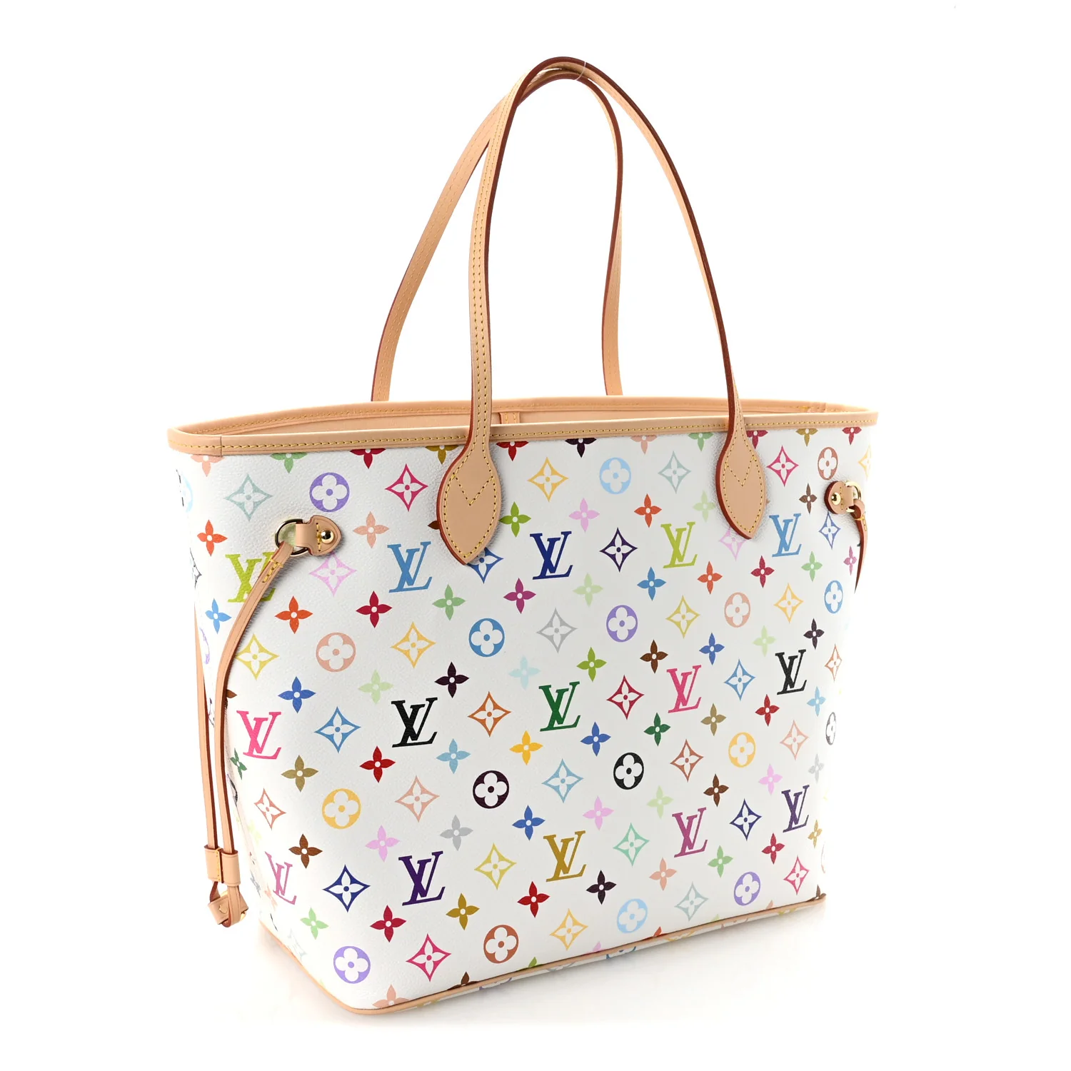 LV X TM Monogram Multicolor Neverfull MM White - Image 3