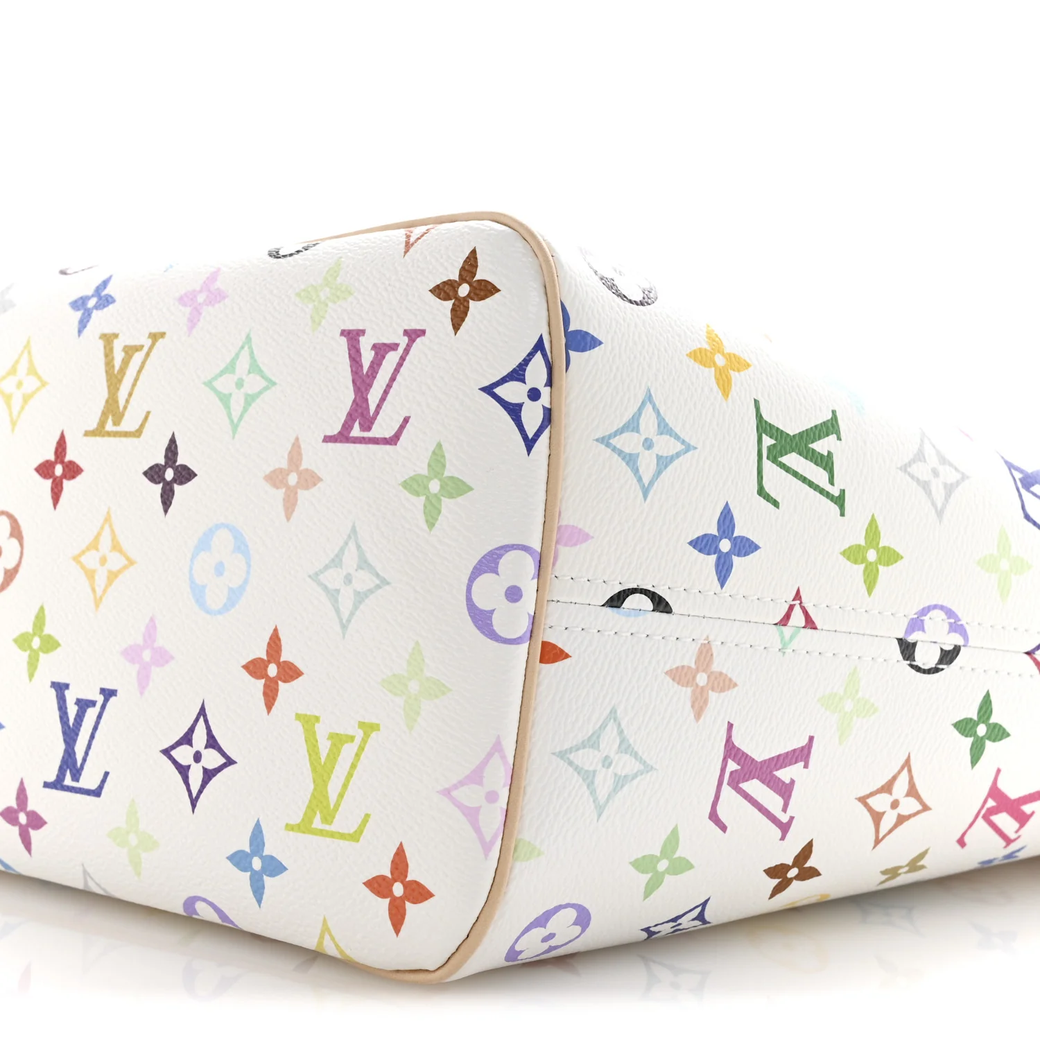 LV x TM Monogram Multicolor Neverfull MM White - Image 10