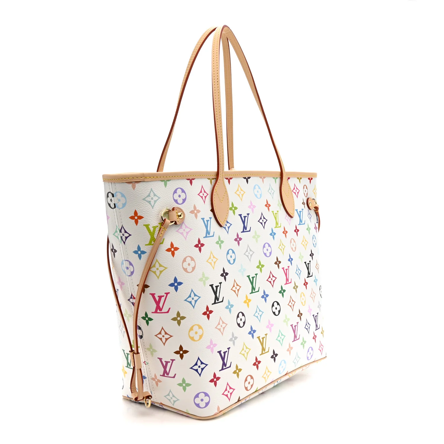 LV X TM Monogram Multicolor Neverfull MM White - Image 4