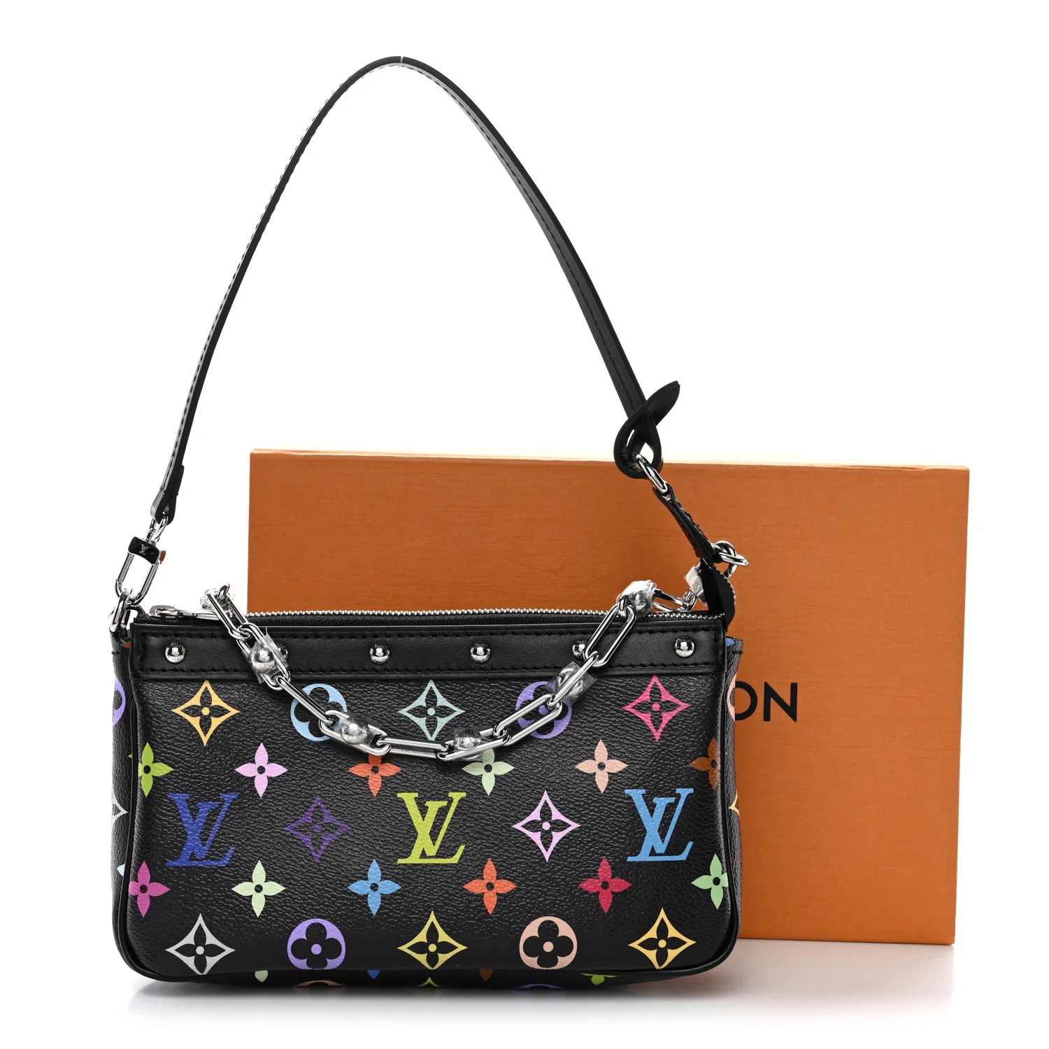 LV X TM Monogram Multicolor Pochette Accessories Black - Image 10