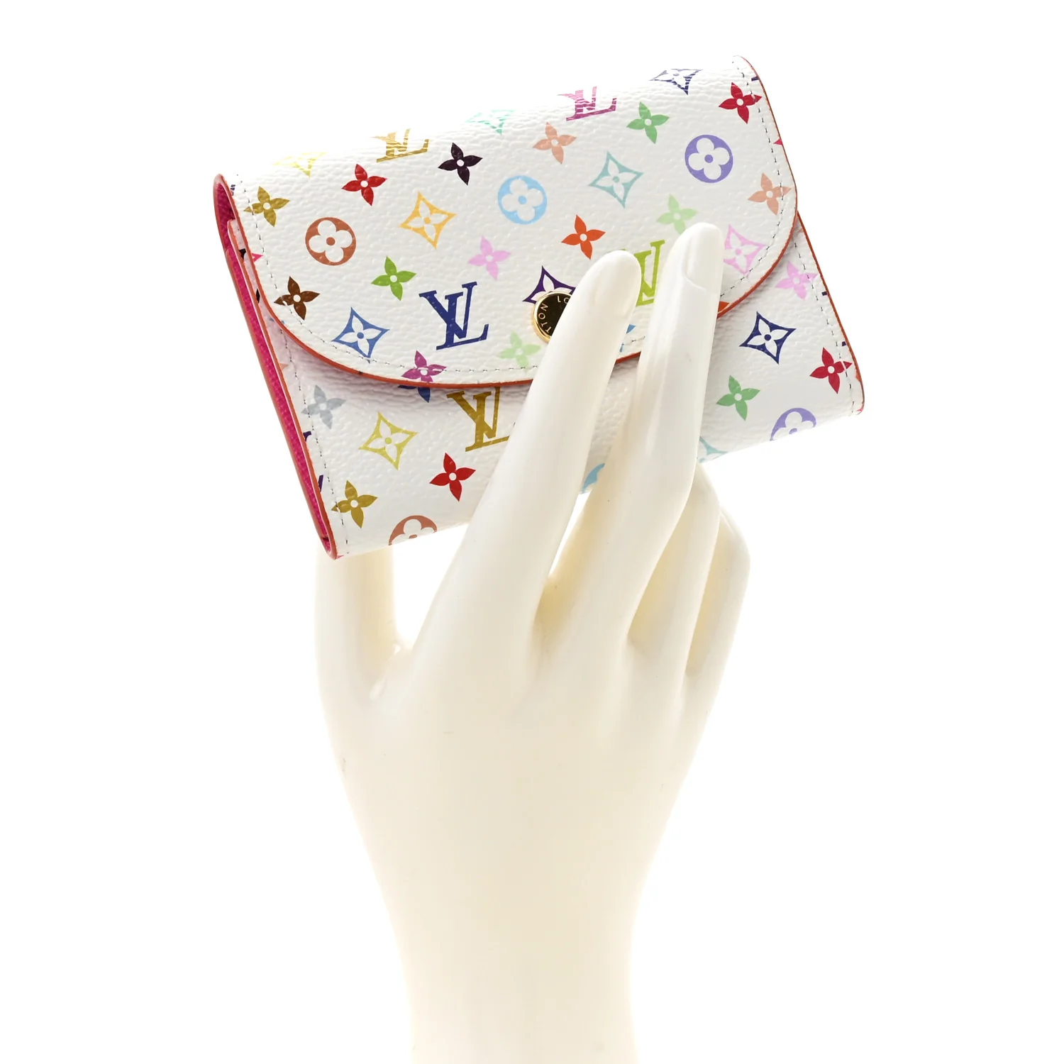 LV X TM Monogram Multicolor Rosalie Coin Purse White Kawaii Pink - Image 2