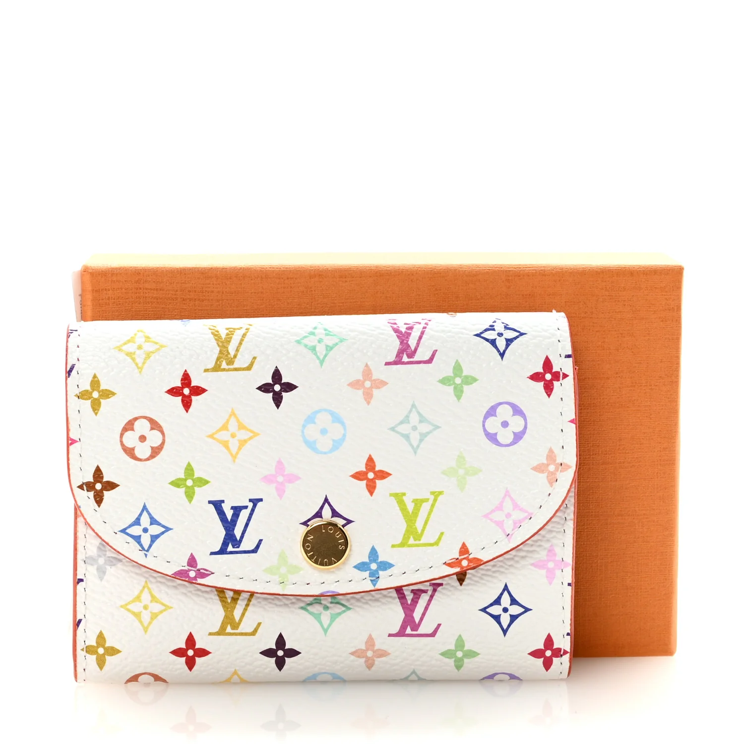 LV X TM Monogram Multicolor Rosalie Coin Purse White Kawaii Pink - Image 7
