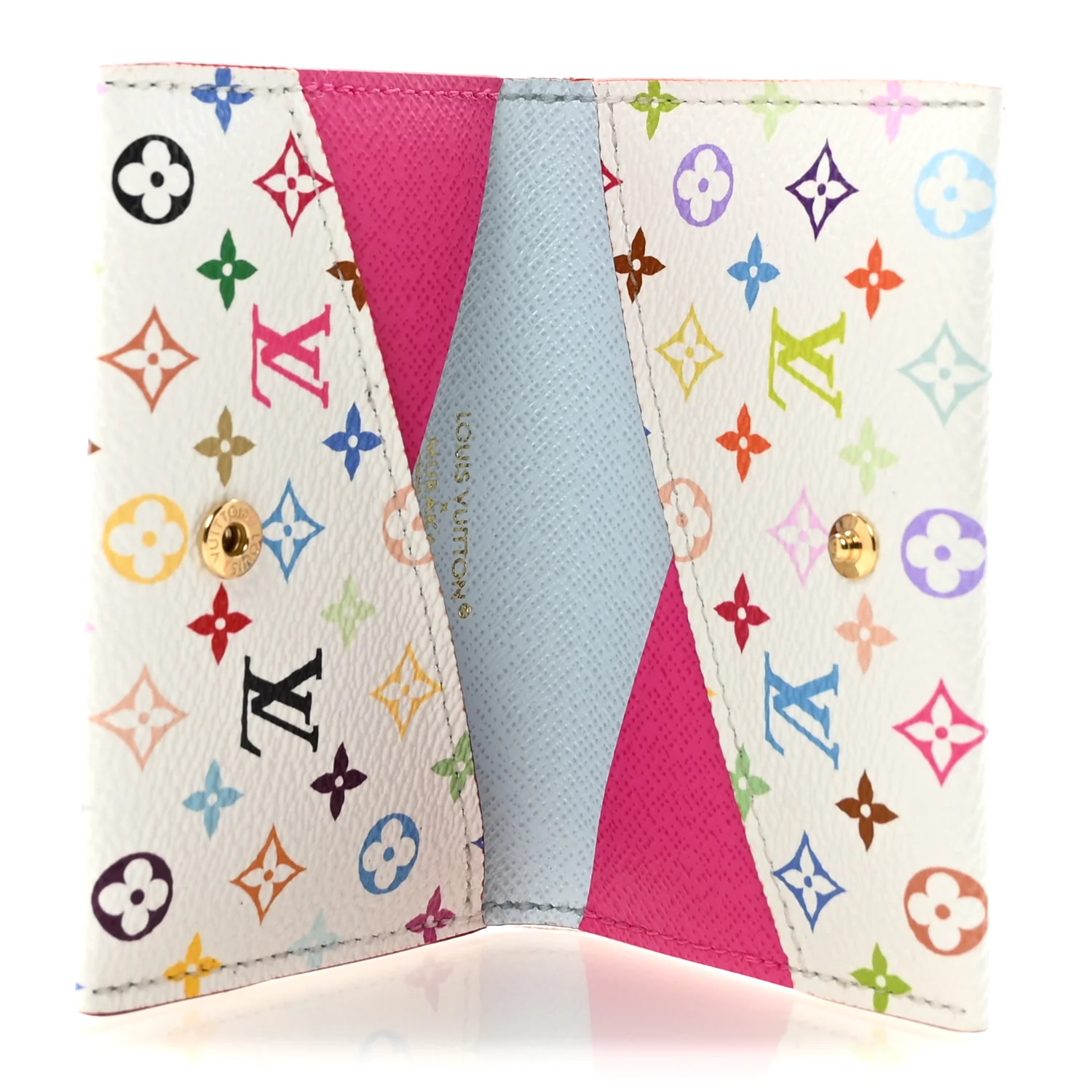 LV X TM Monogram Multicolor Slim Card Holder White - Image 5