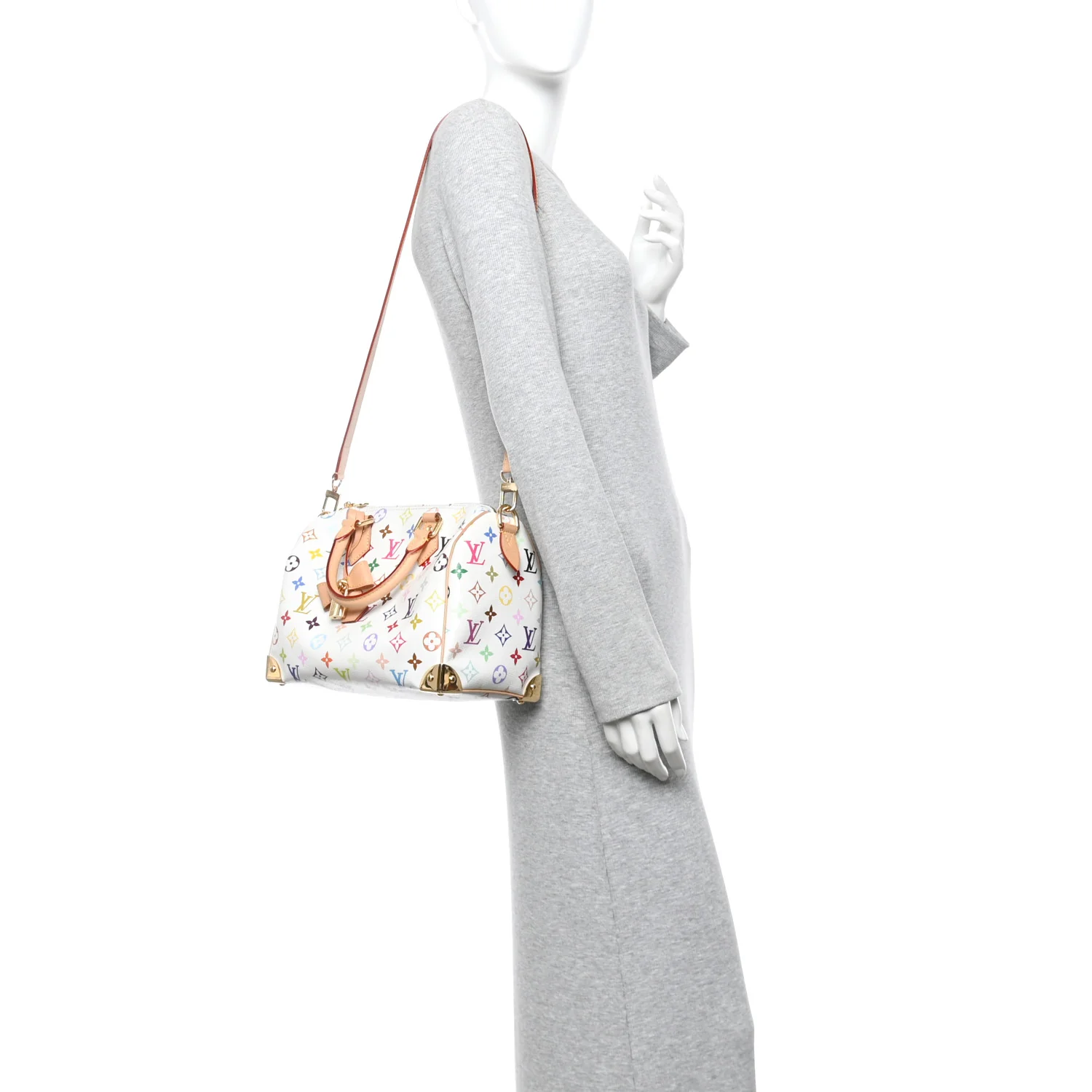 LV X TM Monogram Multicolor Speedy Bandouliere 25 White - Image 2