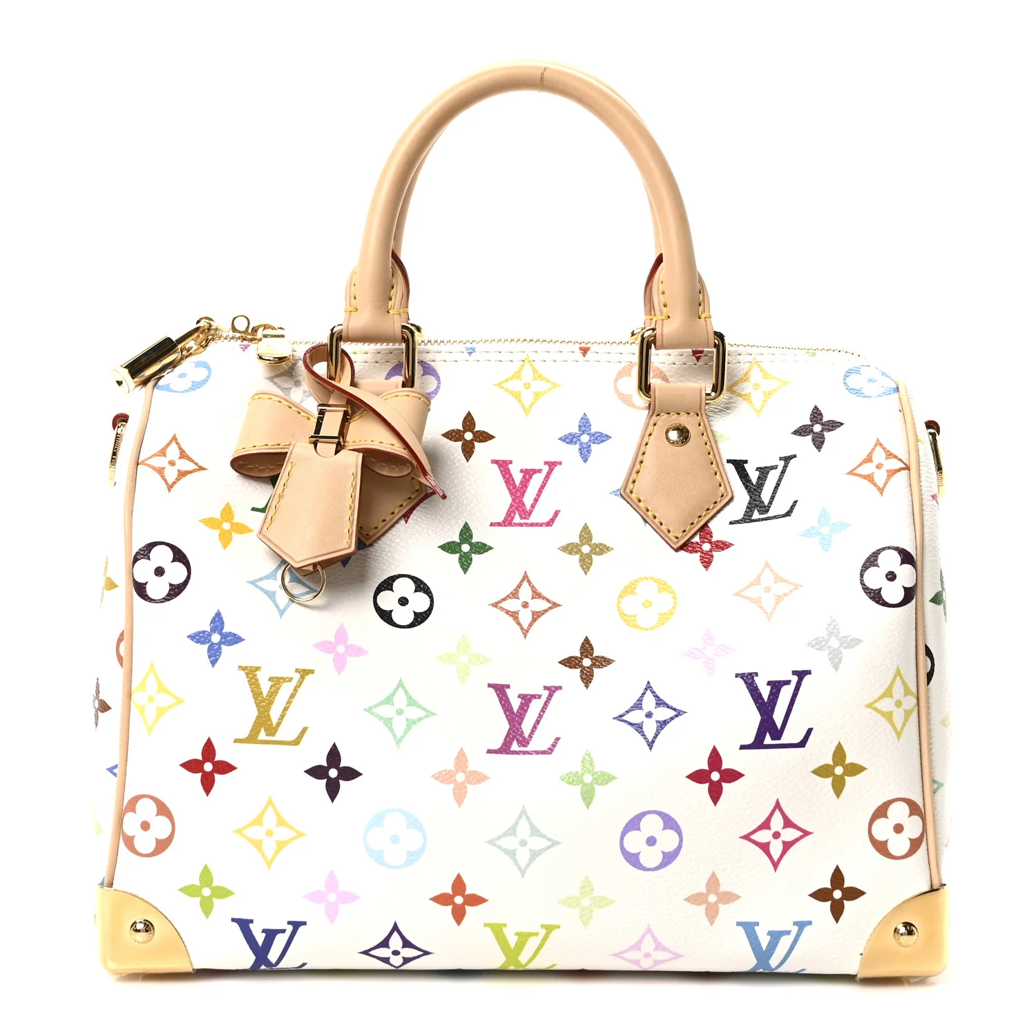 LV X TM Monogram Multicolor Speedy Bandouliere 25 White