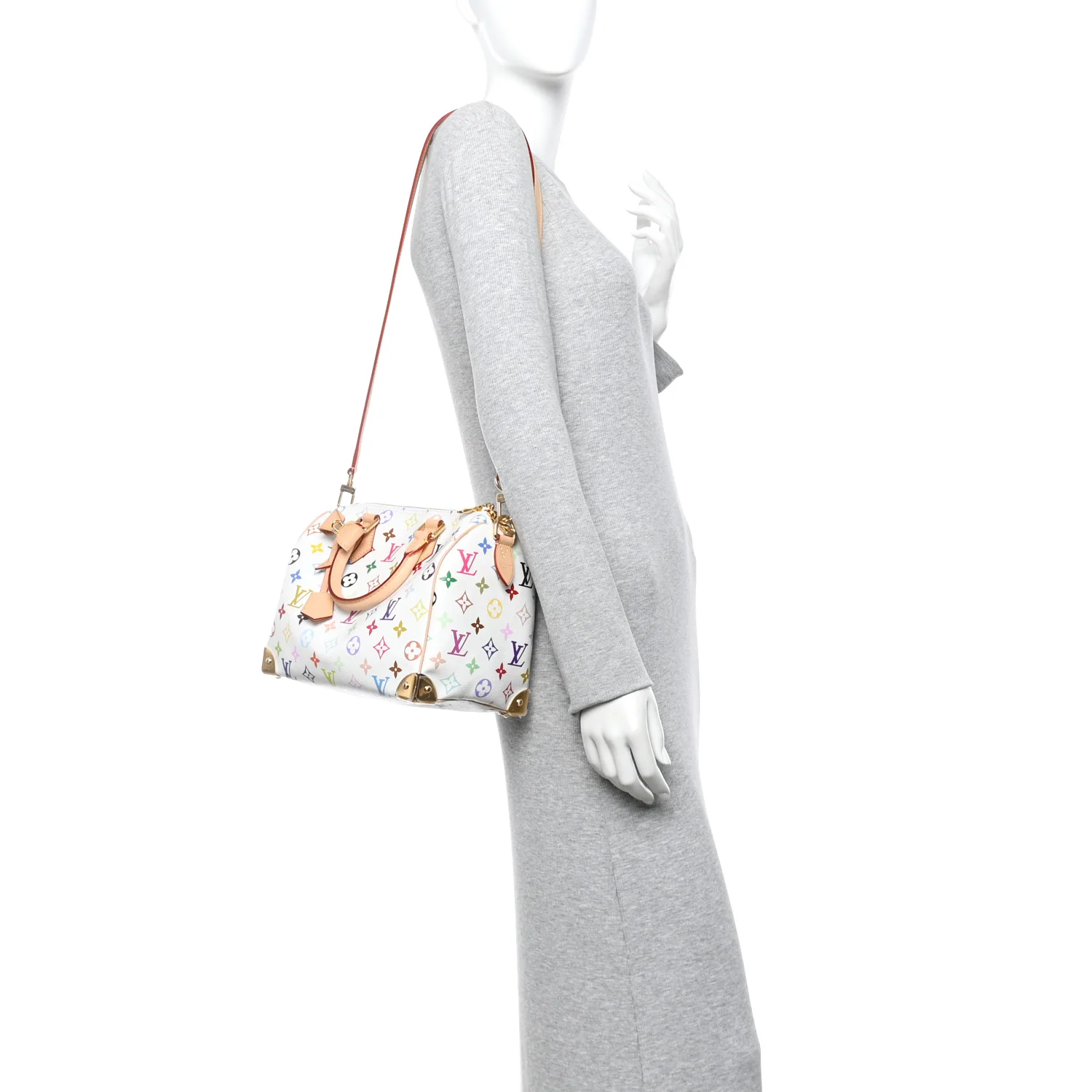 LV X TM Monogram Multicolor Speedy Bandouliere 25 White - Image 3