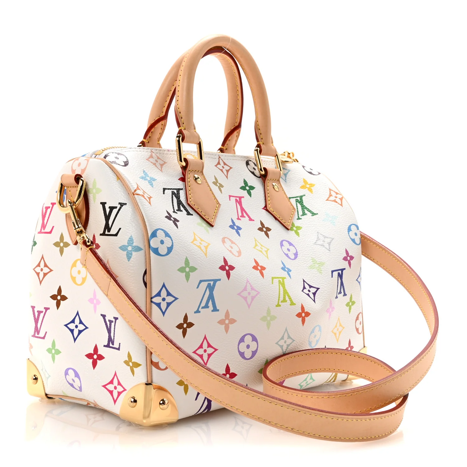LV X TM Monogram Multicolor Speedy Bandouliere 25 White - Image 3