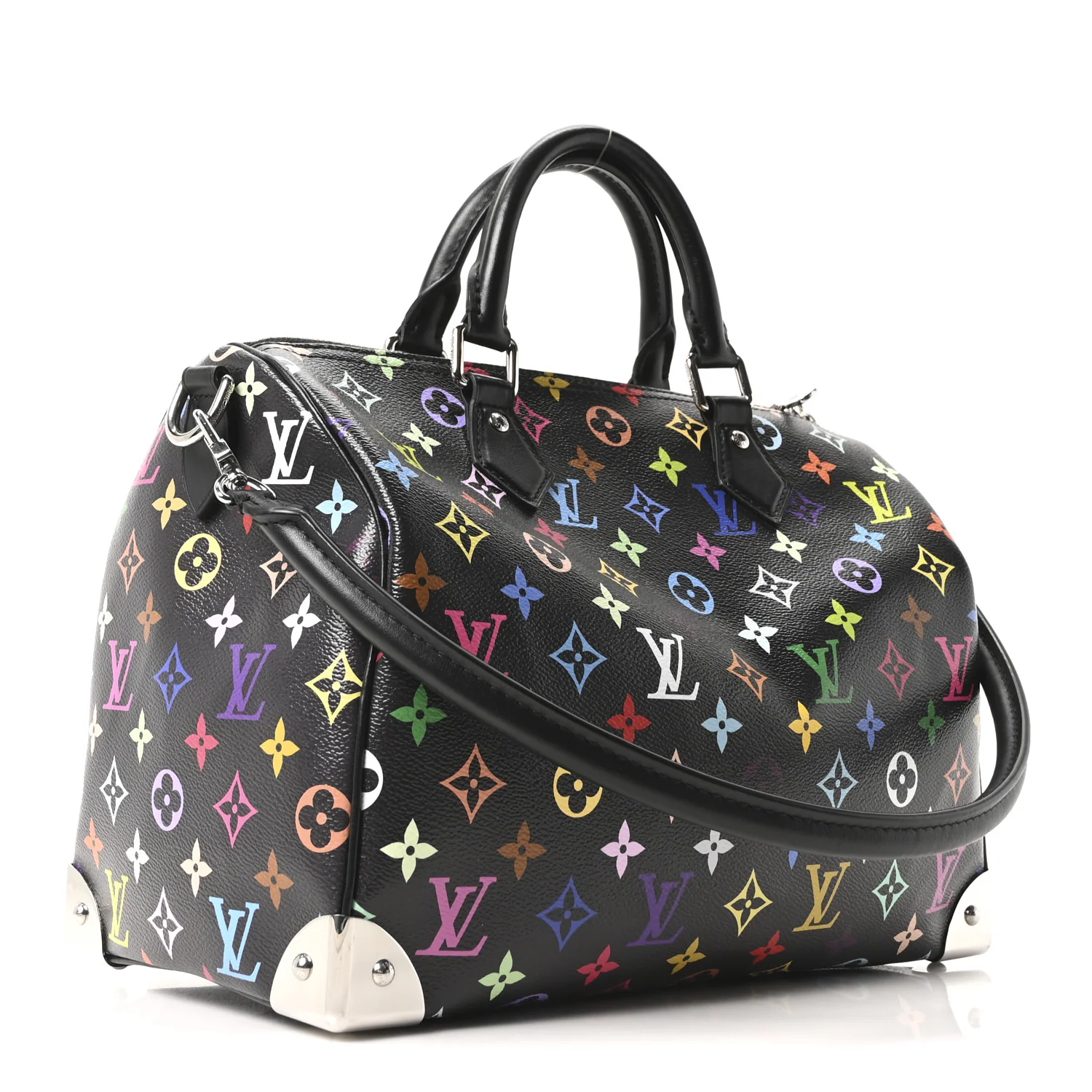LV X TM Monogram Multicolor Speedy Soft 30 Black - Image 3