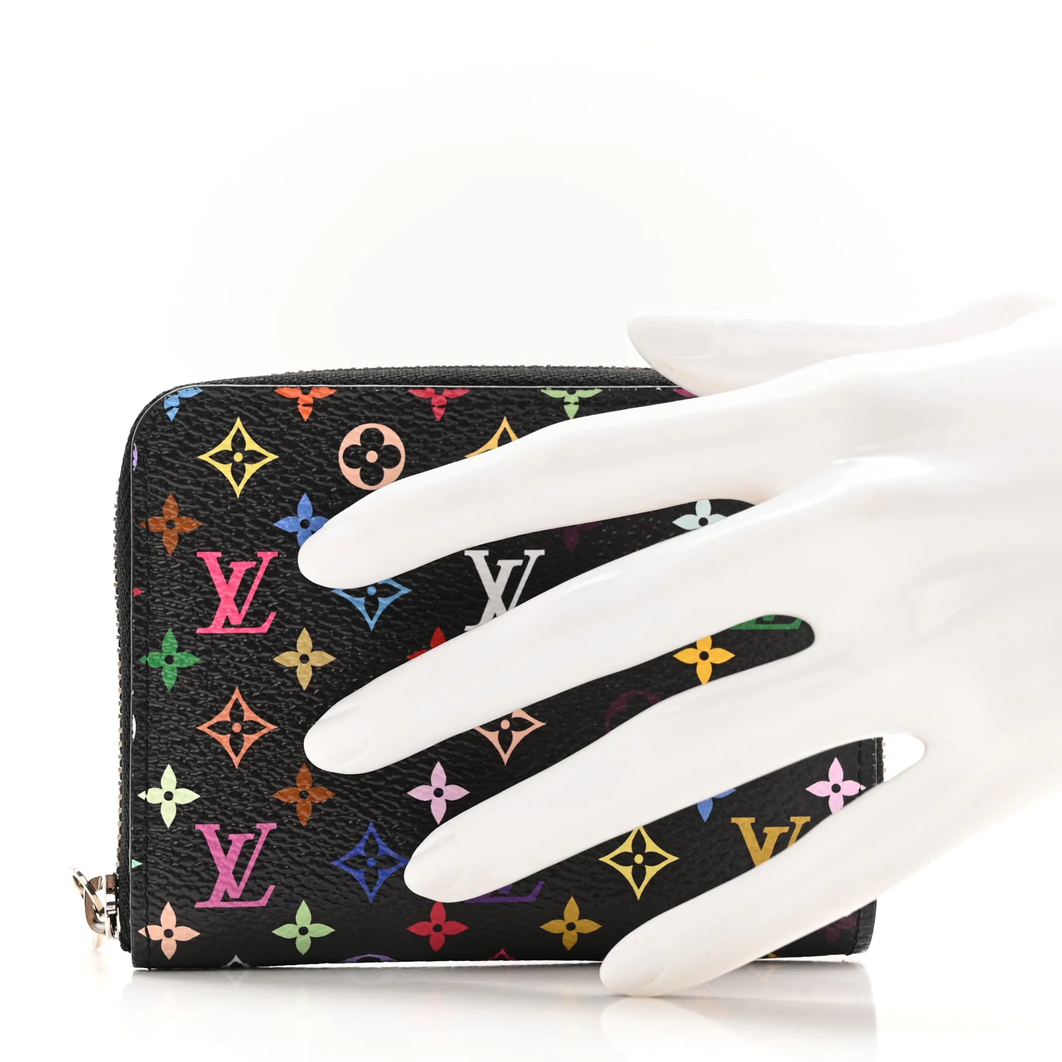 LV x TM Monogram Multicolor Zippy Coin Purse Black - Image 2