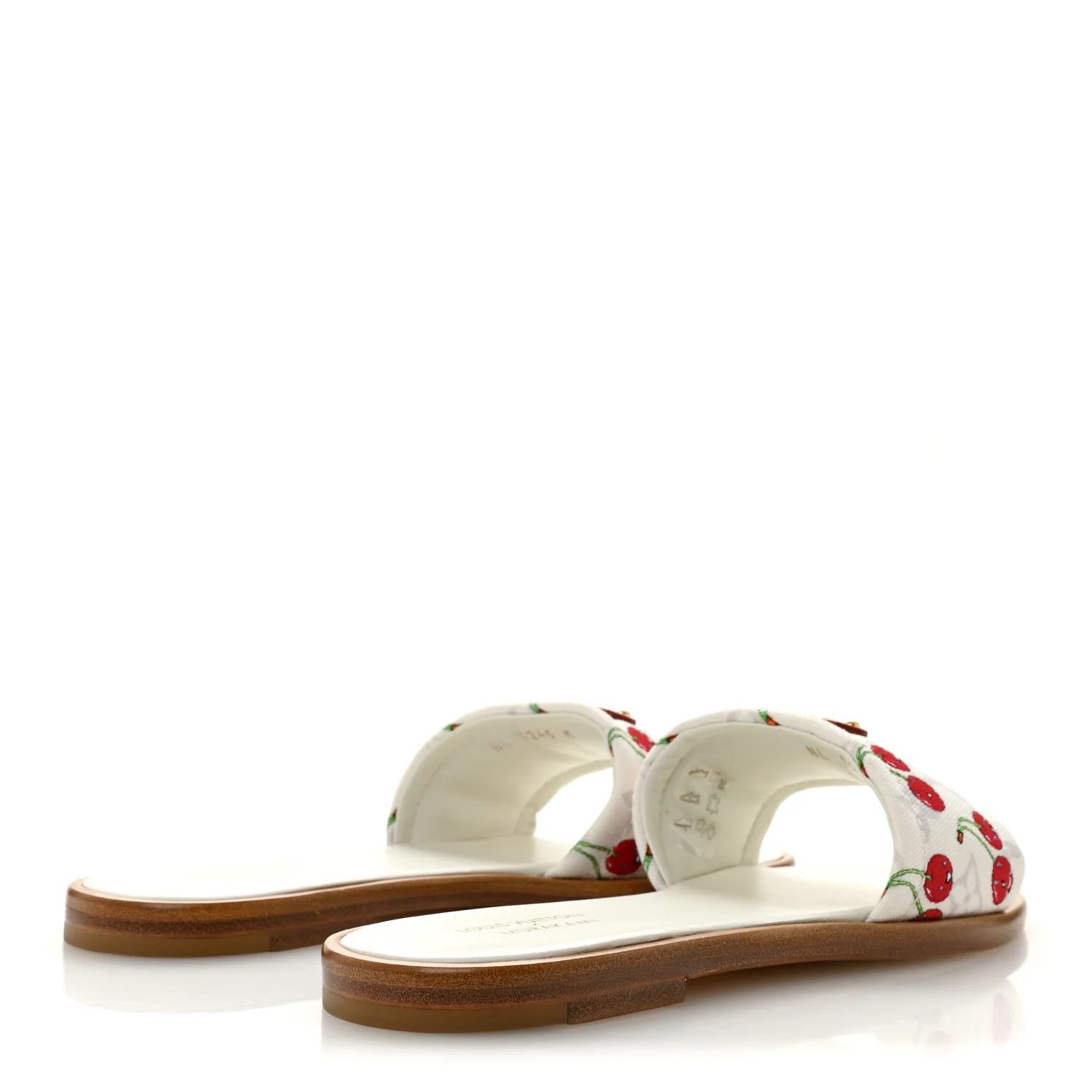 LV x TM Raffia Monogram Cerises Lily Flat Mule 36.5 White - Image 5