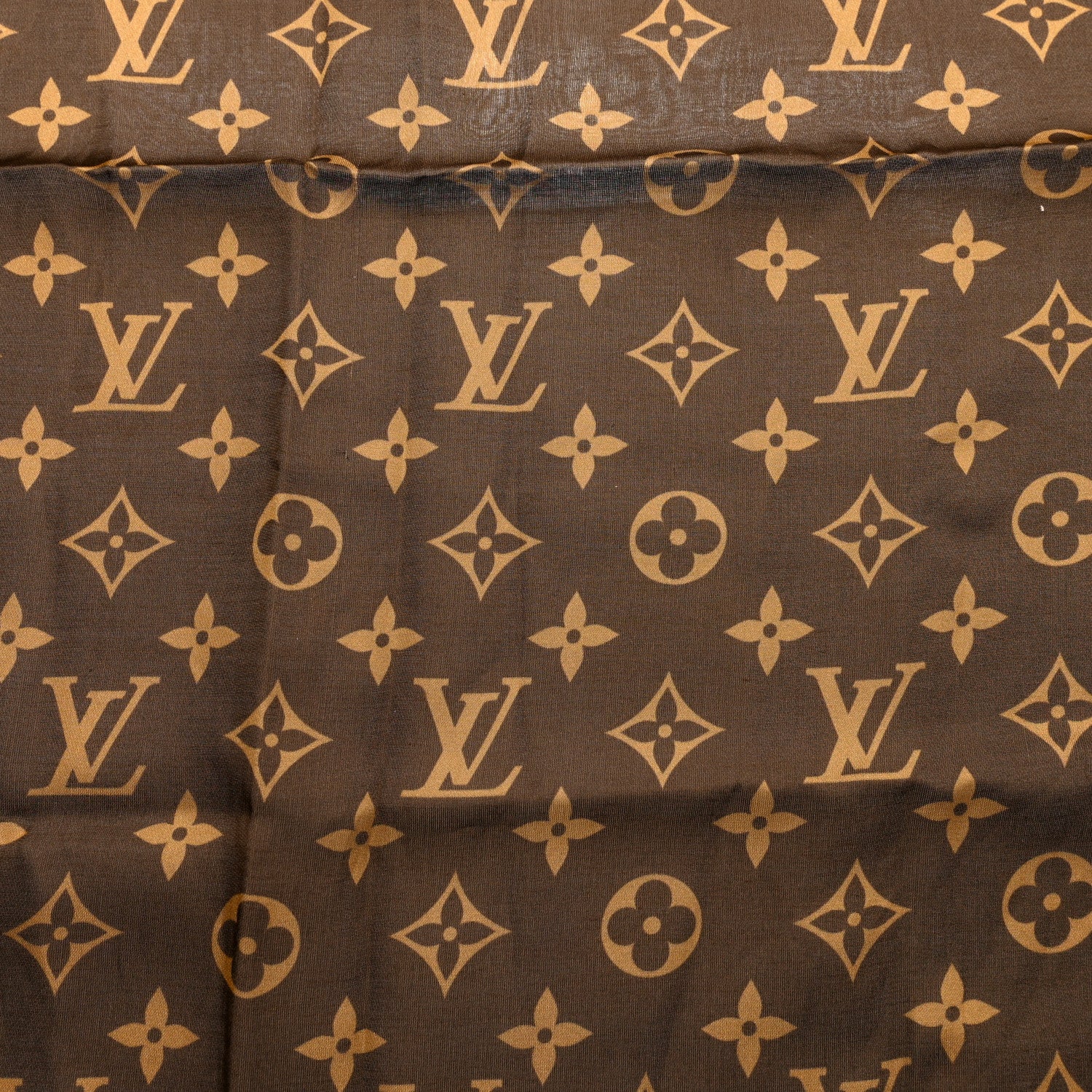 LV X TM Silk Cotton Monogram Cerises Square Scarf 55 Brown - Image 3