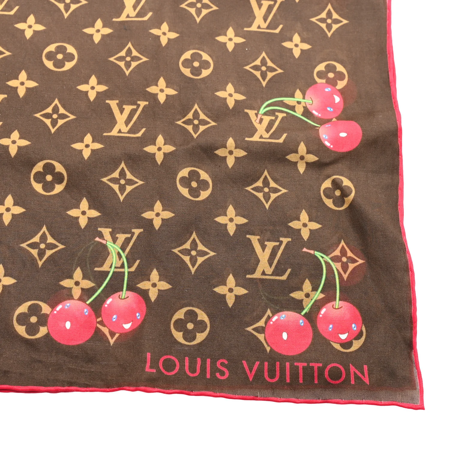 LV X TM Silk Monogram Cerises Bandeau Brown - Image 2