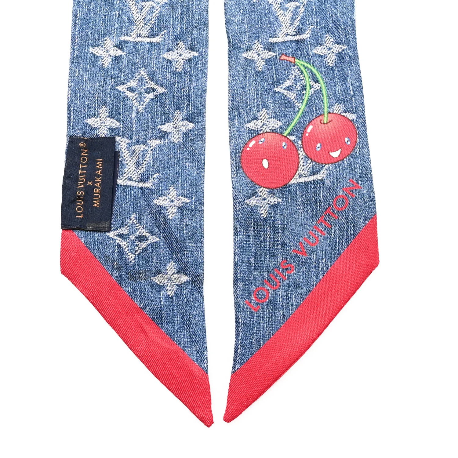 LV X TM Silk Monogram Cerises Bandeau Denim Blue - Image 2