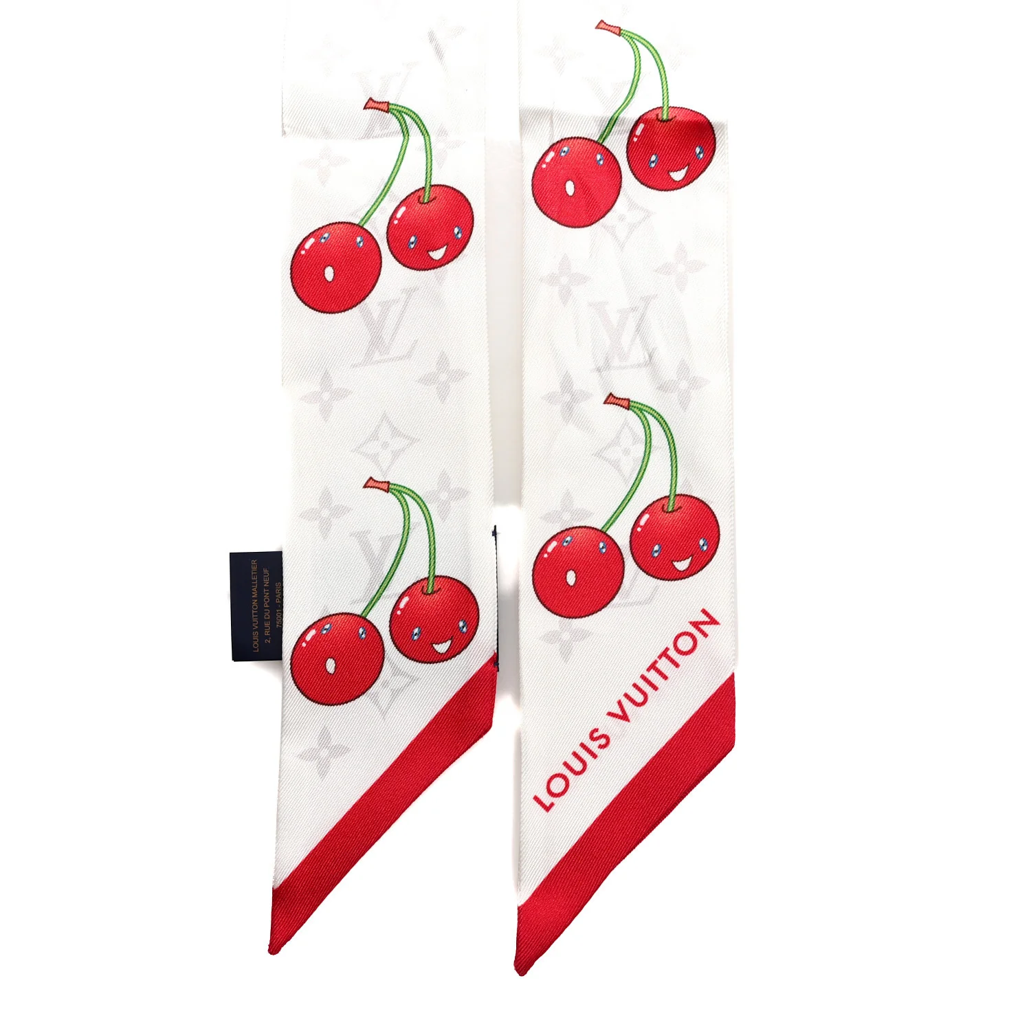 LV X TM Silk Monogram Cerises Bandeau White - Image 2