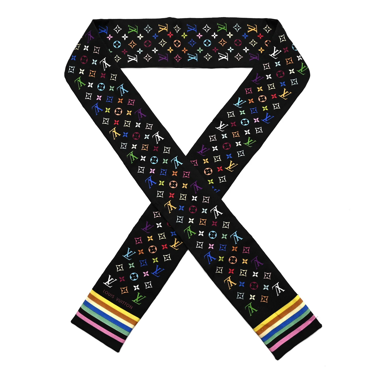LV X TM Silk Monogram Multicolor Bandeau Black
