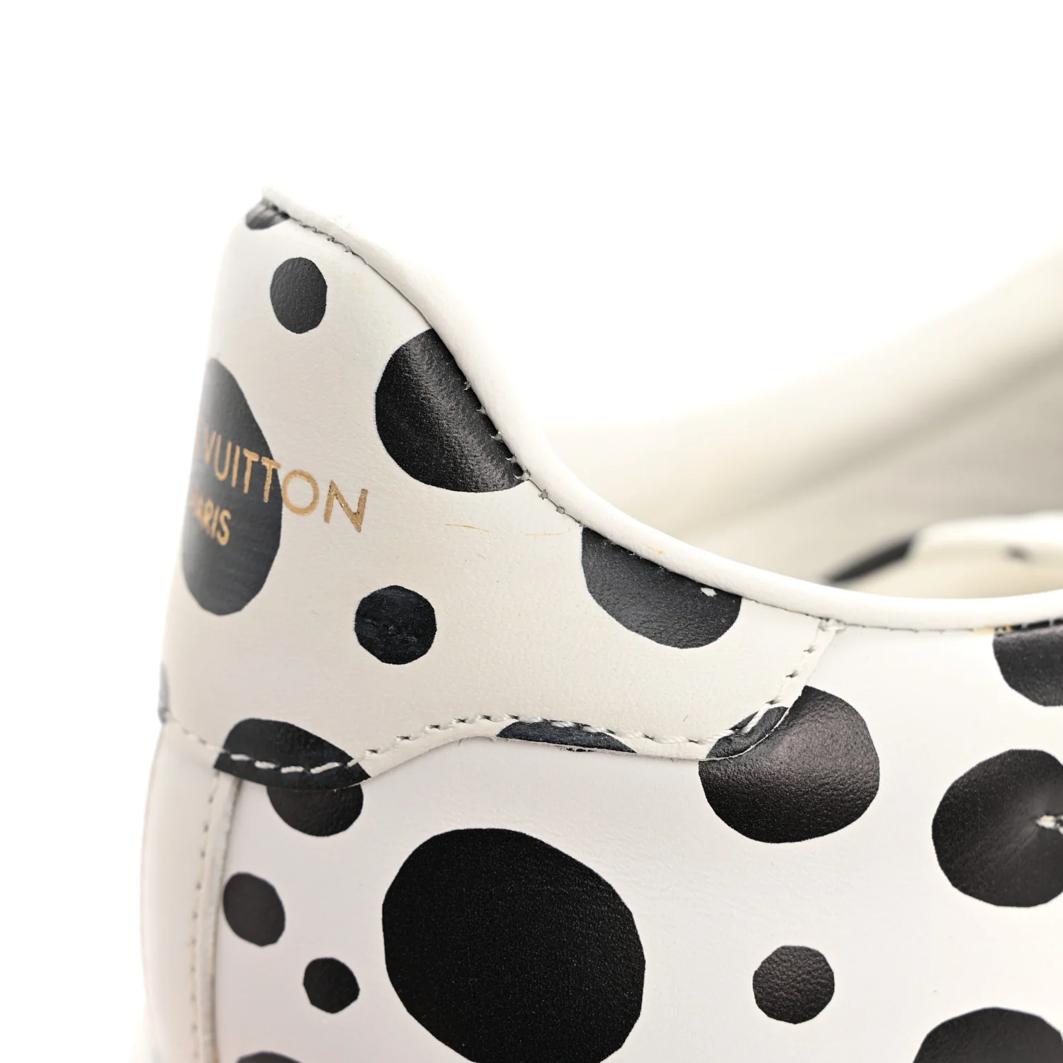 LV X YK Calfskin Printed Infinity Dots Time Out Sneakers 38 White - Image 10