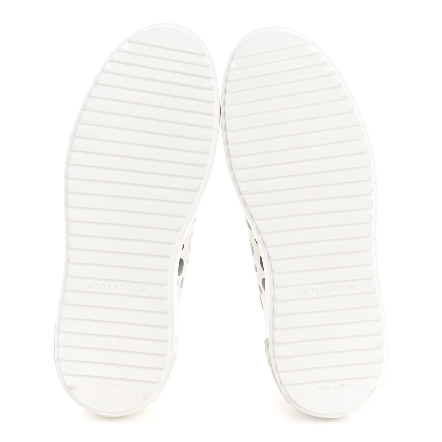 LV X YK Calfskin Printed Infinity Dots Time Out Sneakers 38 White - Image 6
