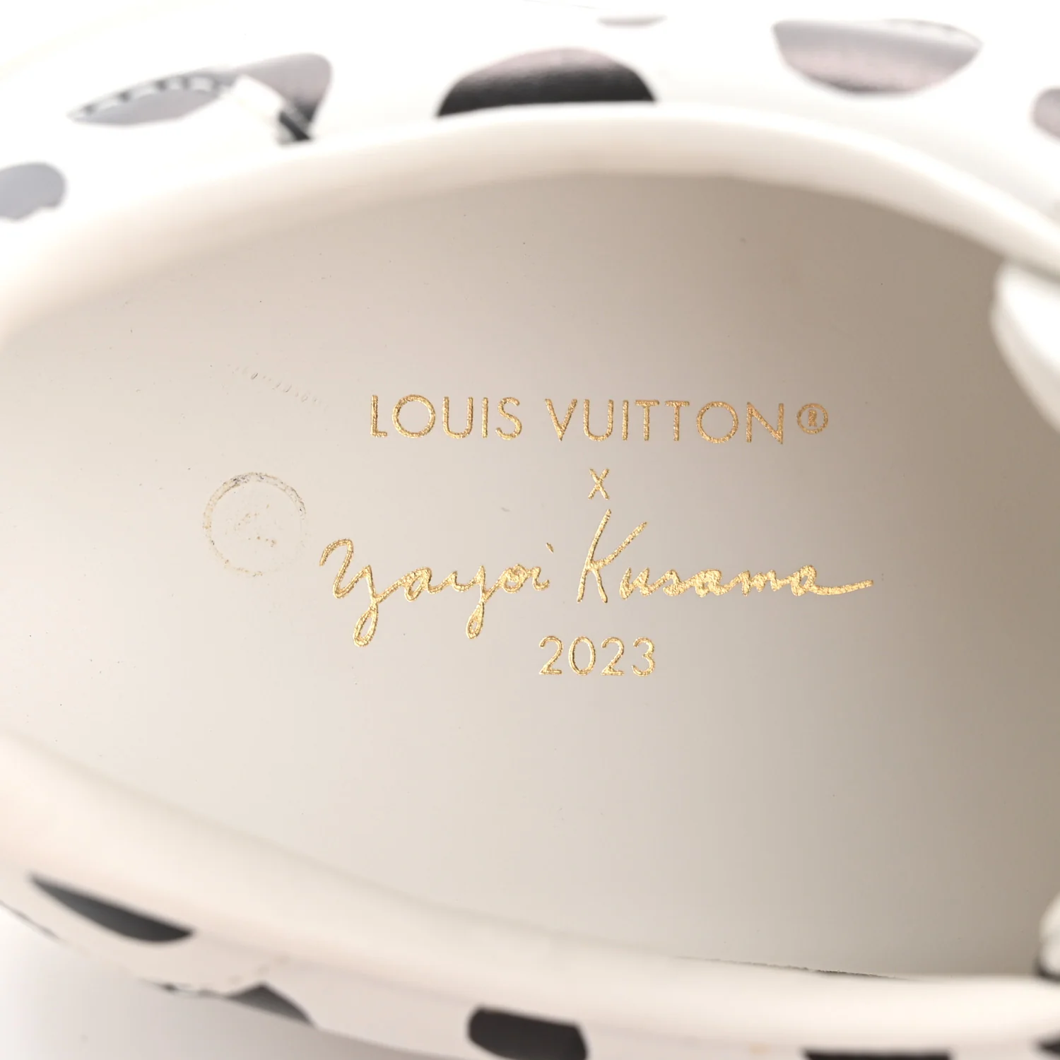 LV X YK Calfskin Printed Infinity Dots Time Out Sneakers 38 White - Image 8