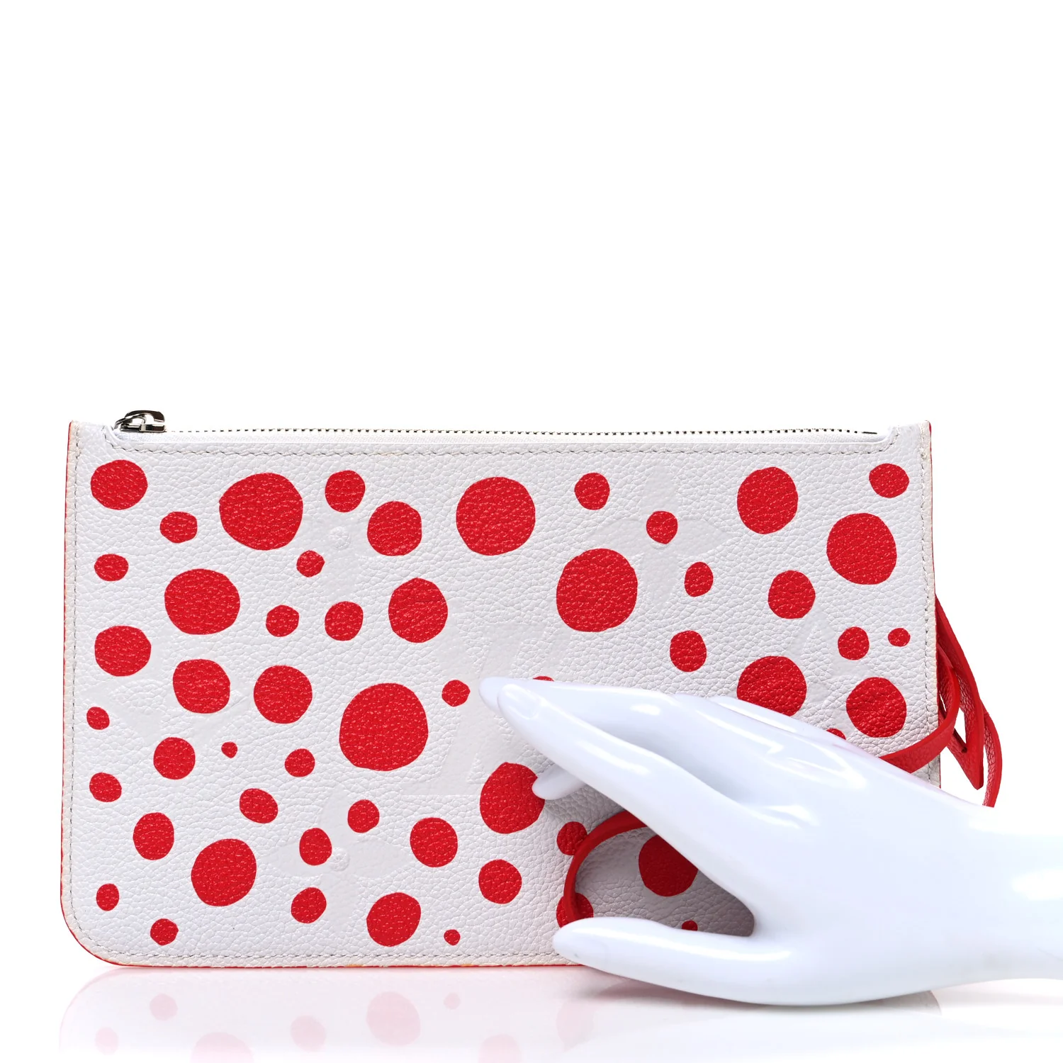 LV X YK Empreinte Infinity Dots Neverfull MM Pochette Rouge White - Image 2