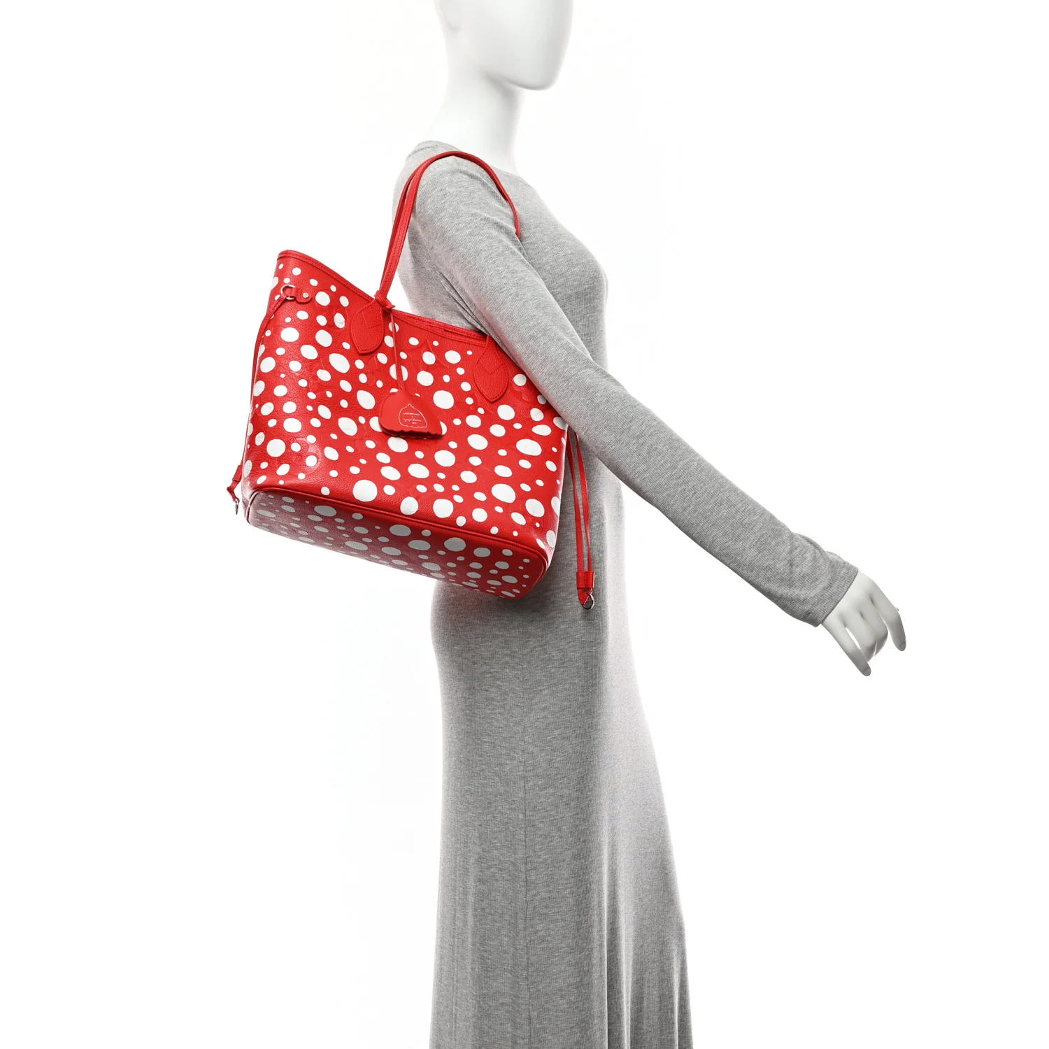 LV X YK Empreinte Infinity Dots Neverfull MM Rouge White - Image 2