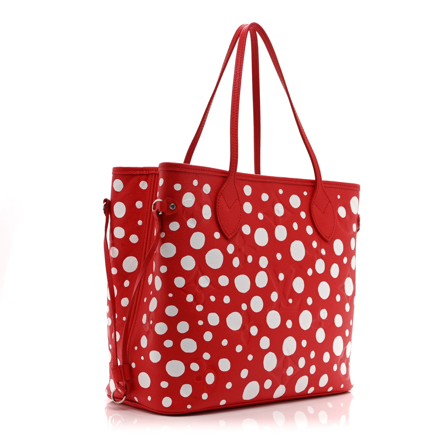 LV X YK Empreinte Infinity Dots Neverfull MM Rouge White - Image 4