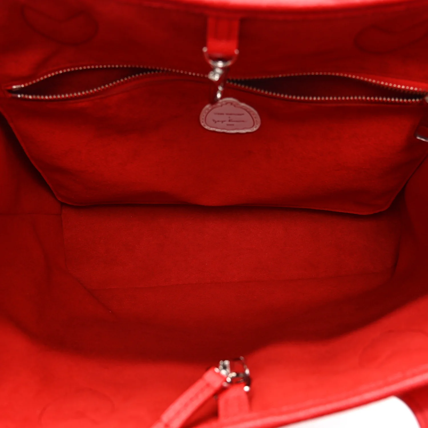 LV X YK Empreinte Infinity Dots Neverfull MM Rouge White - Image 6