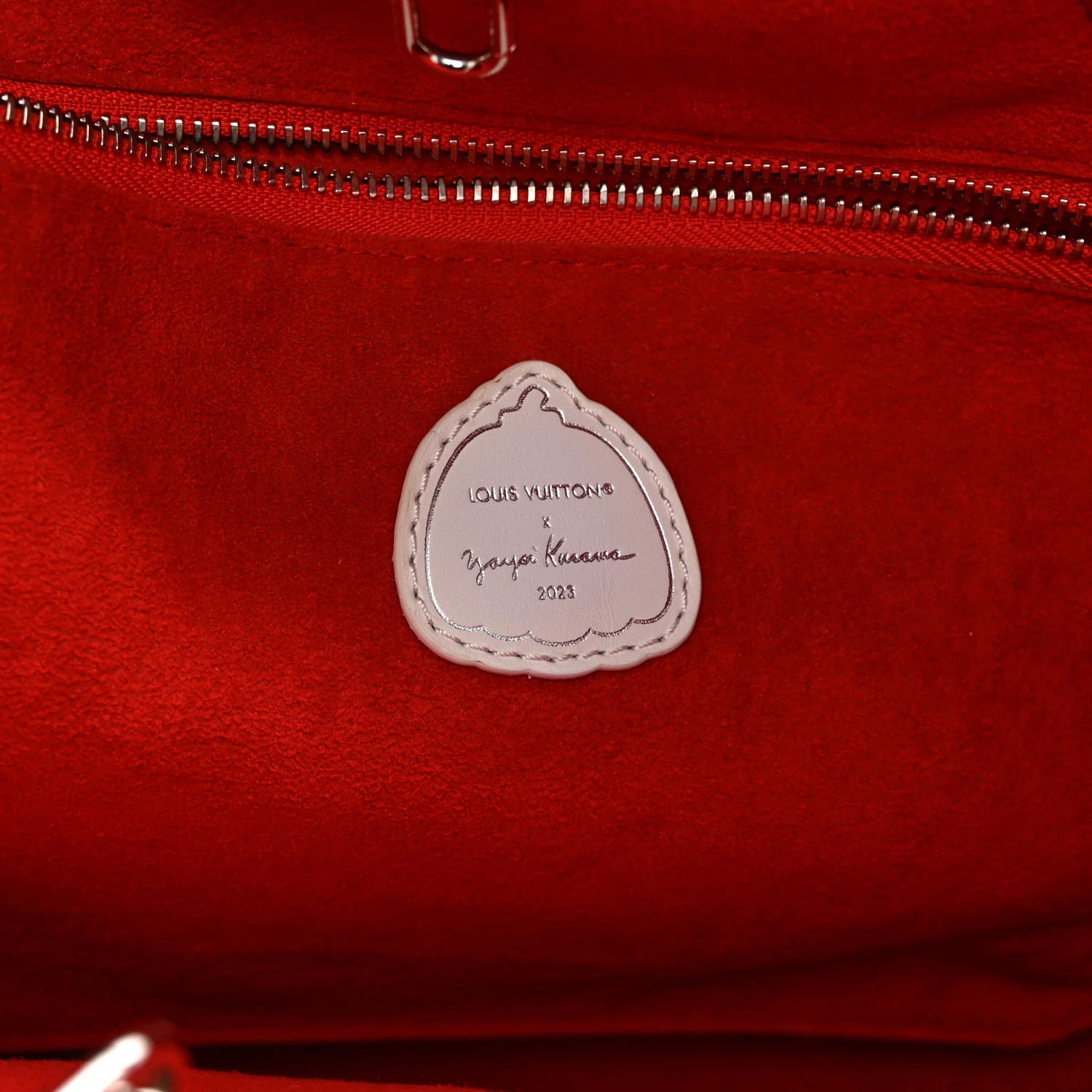 LV X YK Empreinte Infinity Dots Neverfull MM Rouge White - Image 7