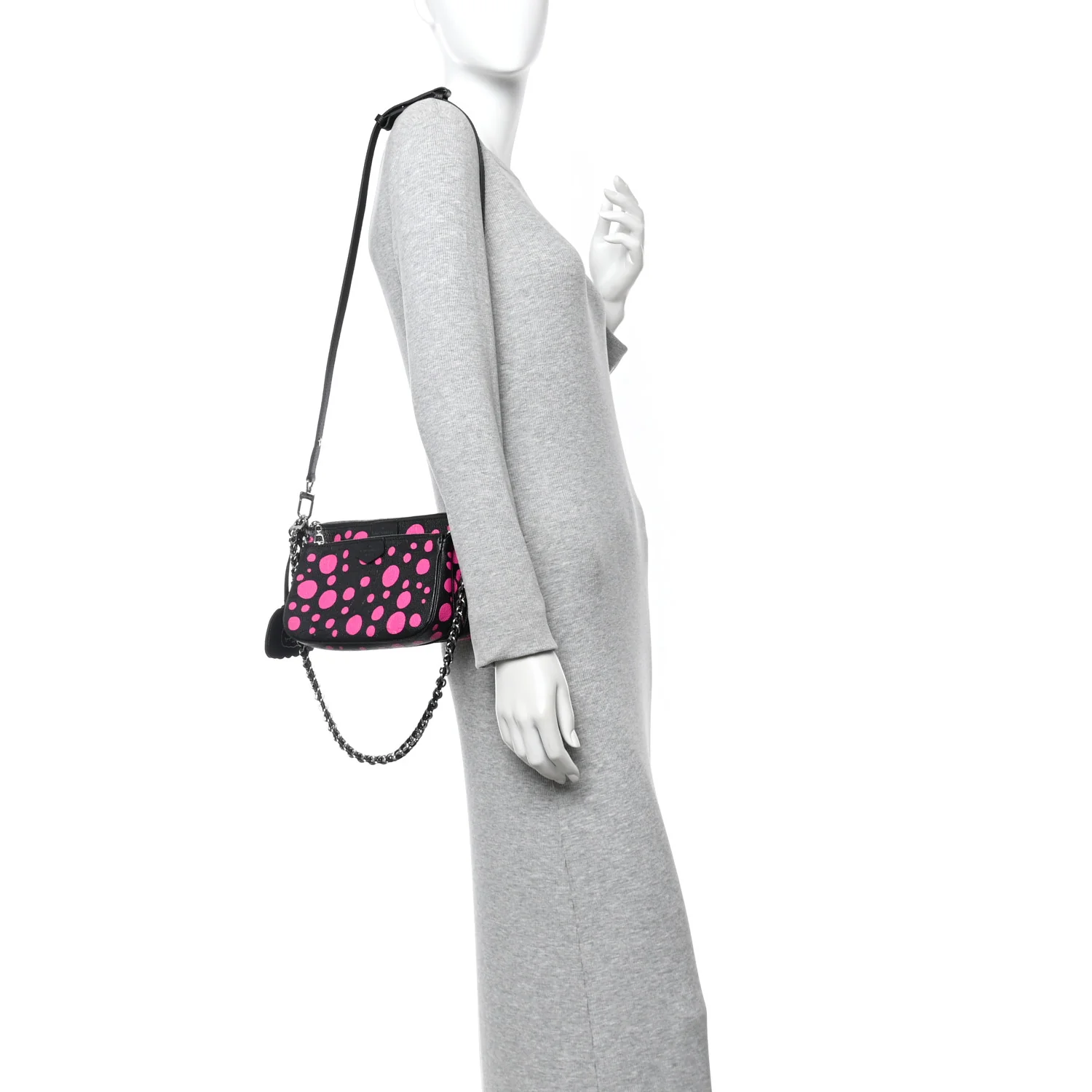 LV X YK Empreinte Multi Pochette Accessories Black Fuchsia - Image 2