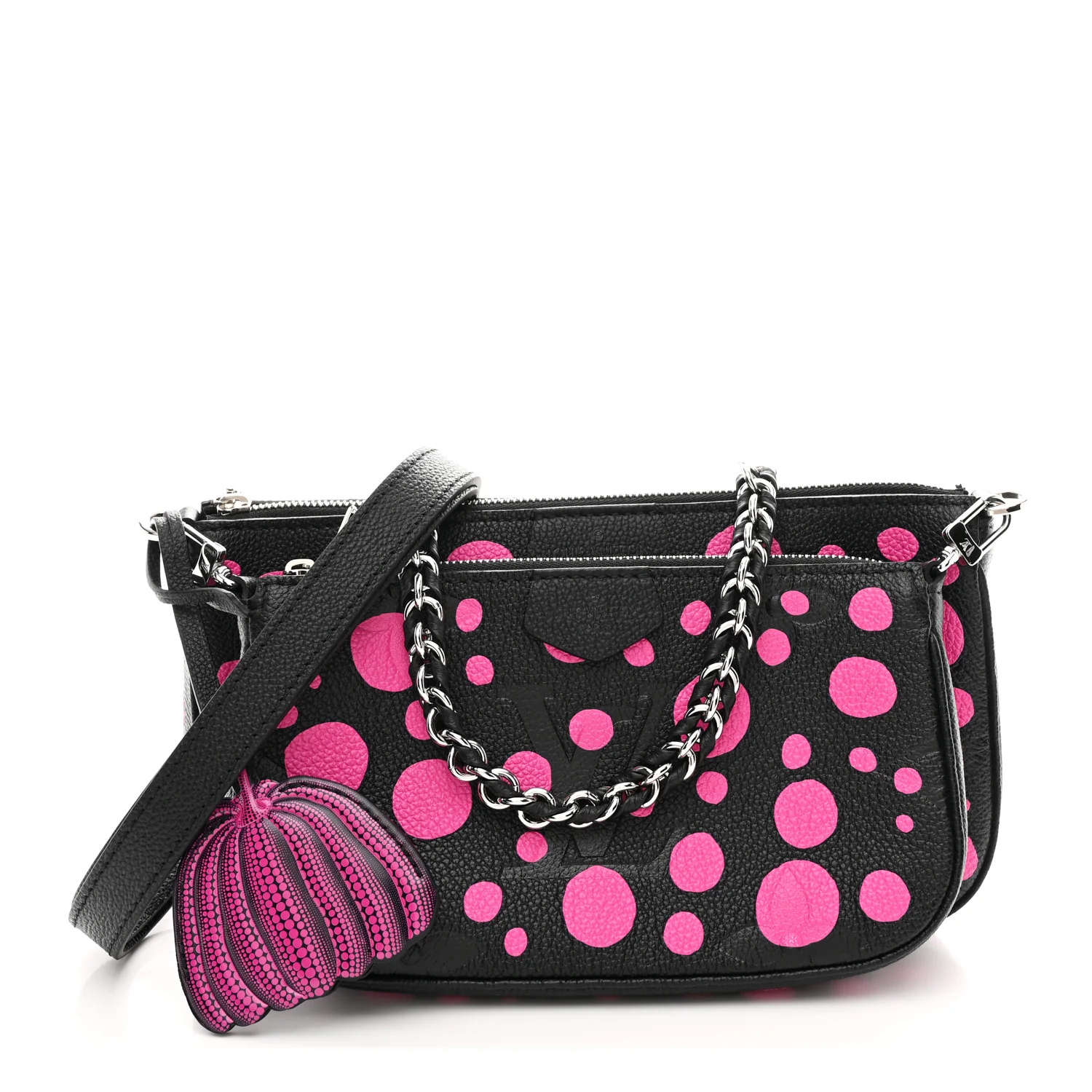 LV X YK Empreinte Multi Pochette Accessories Black Fuchsia