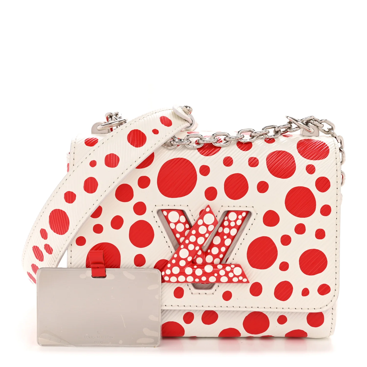 LV X YK Epi Infinity Dots Twist Shoulder Bag PM White Red - Image 3