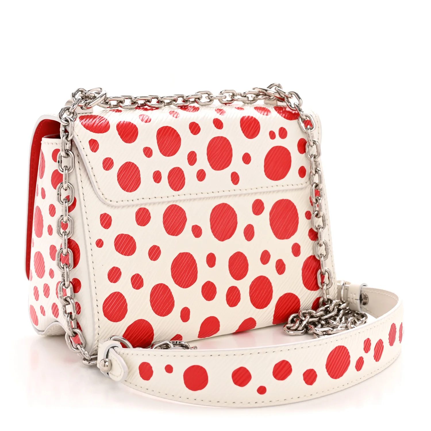LV X YK Epi Infinity Dots Twist Shoulder Bag PM White Red - Image 4