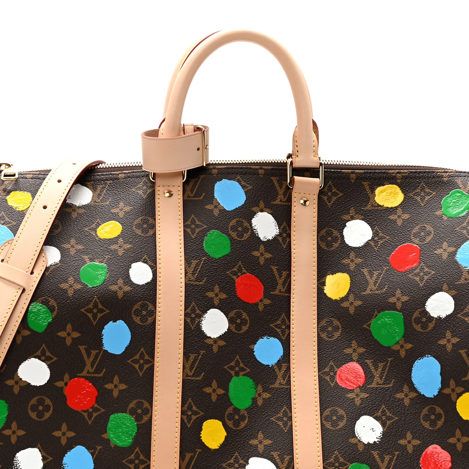 LV X YK Monogram Dots Keepall Bandouliere 45 - Image 12