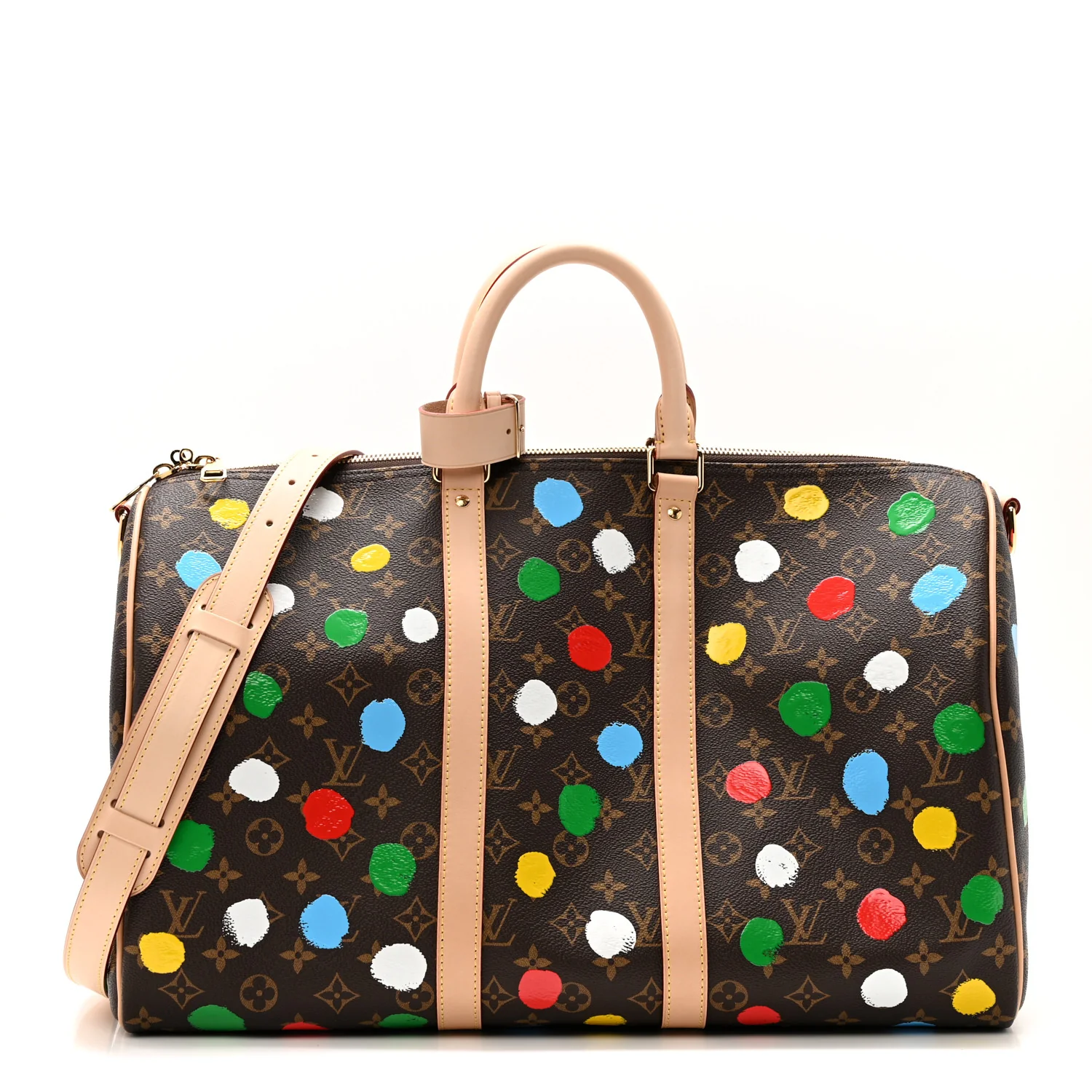 LV X YK Monogram Dots Keepall Bandouliere 45 - Image 2