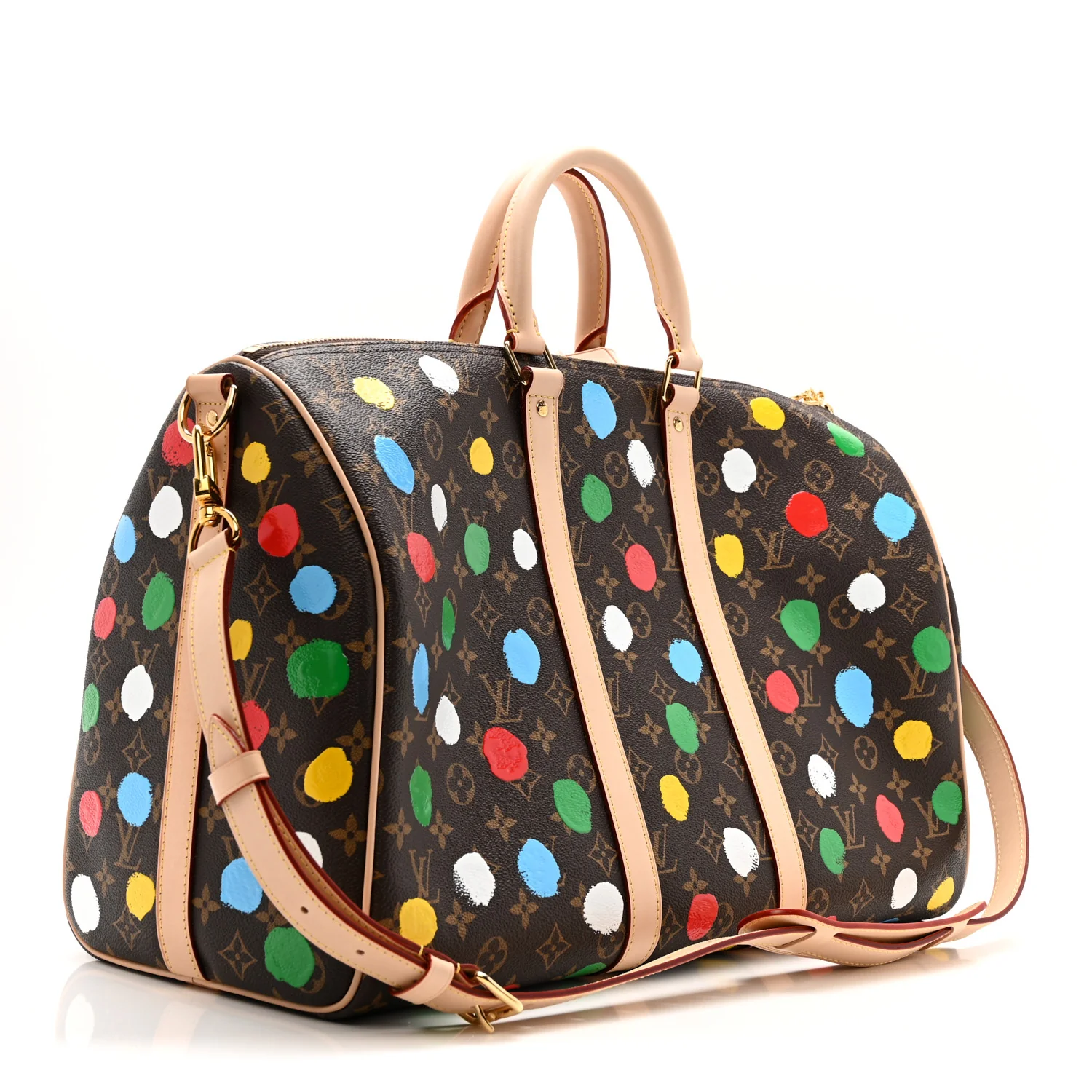 LV X YK Monogram Dots Keepall Bandouliere 45 - Image 4