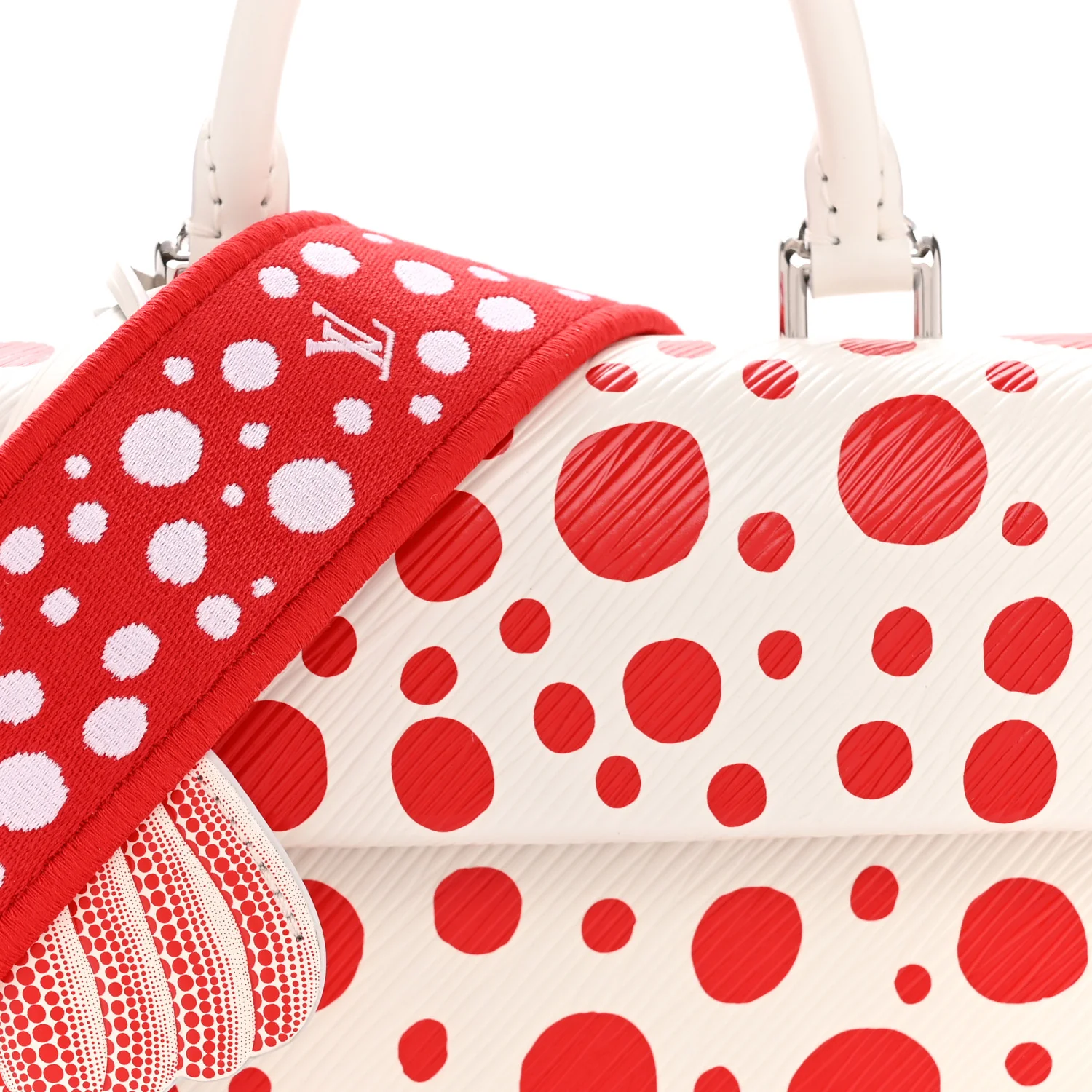 LV X YK Monogram Kusama Epi Cluny Mini White Red - Image 8