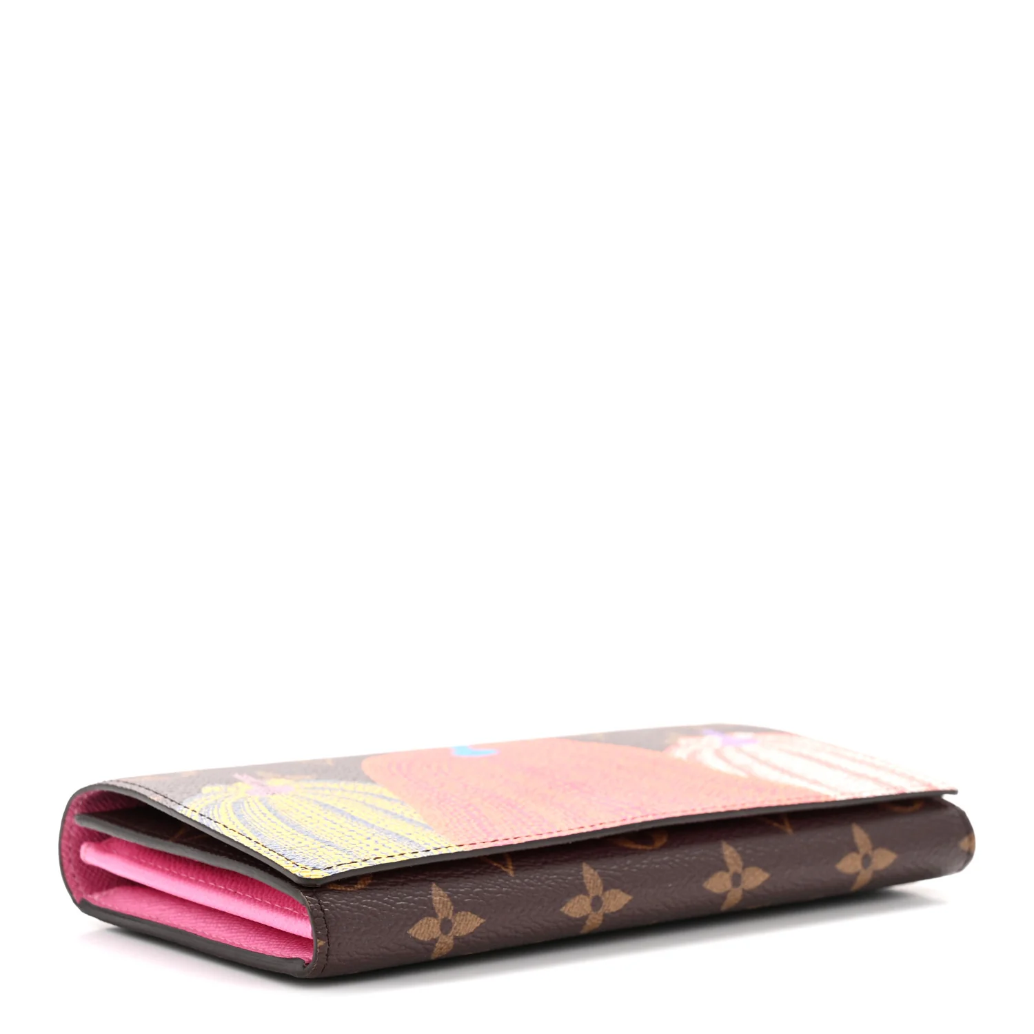 LV X YK Monogram Kusama Pumpkin Sarah Wallet - Image 4