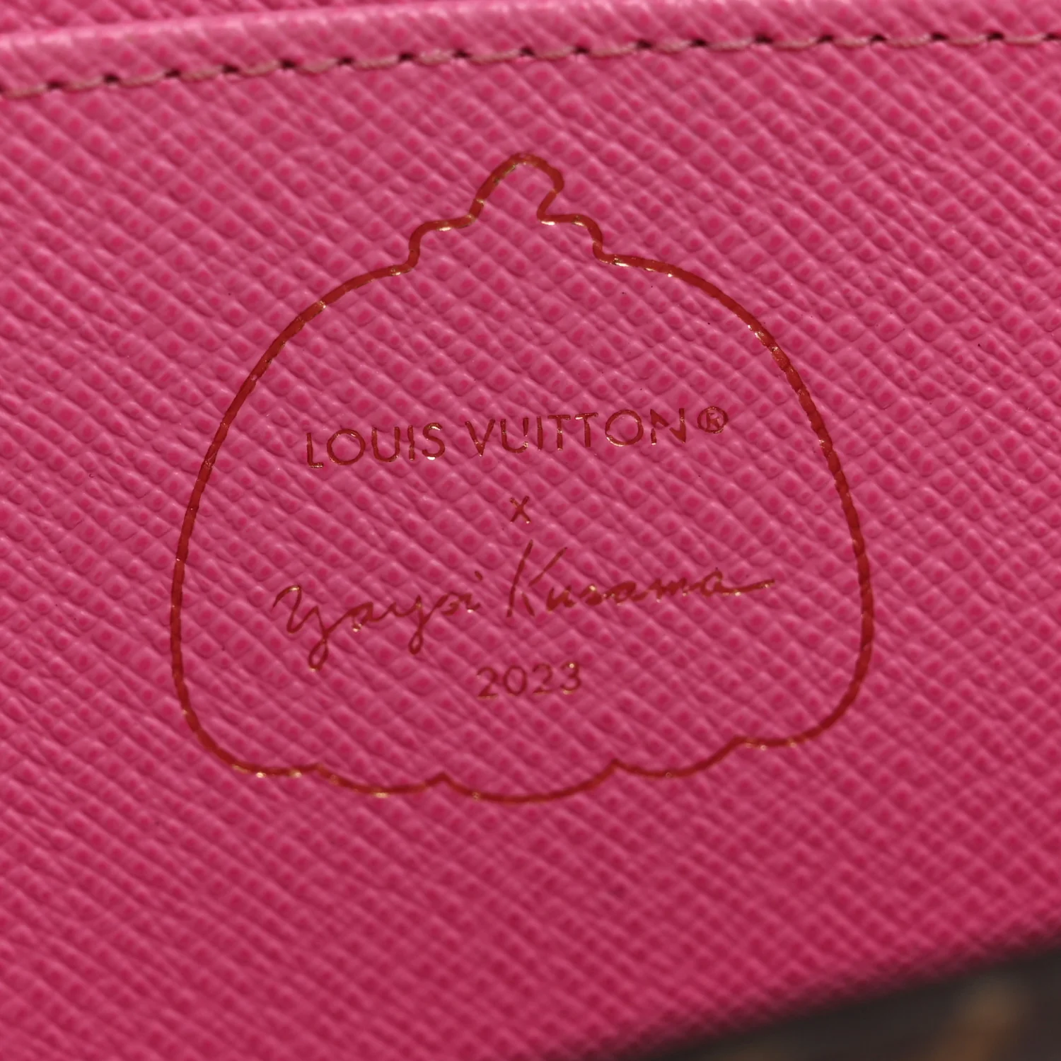 LV X YK Monogram Kusama Pumpkin Sarah Wallet - Image 6